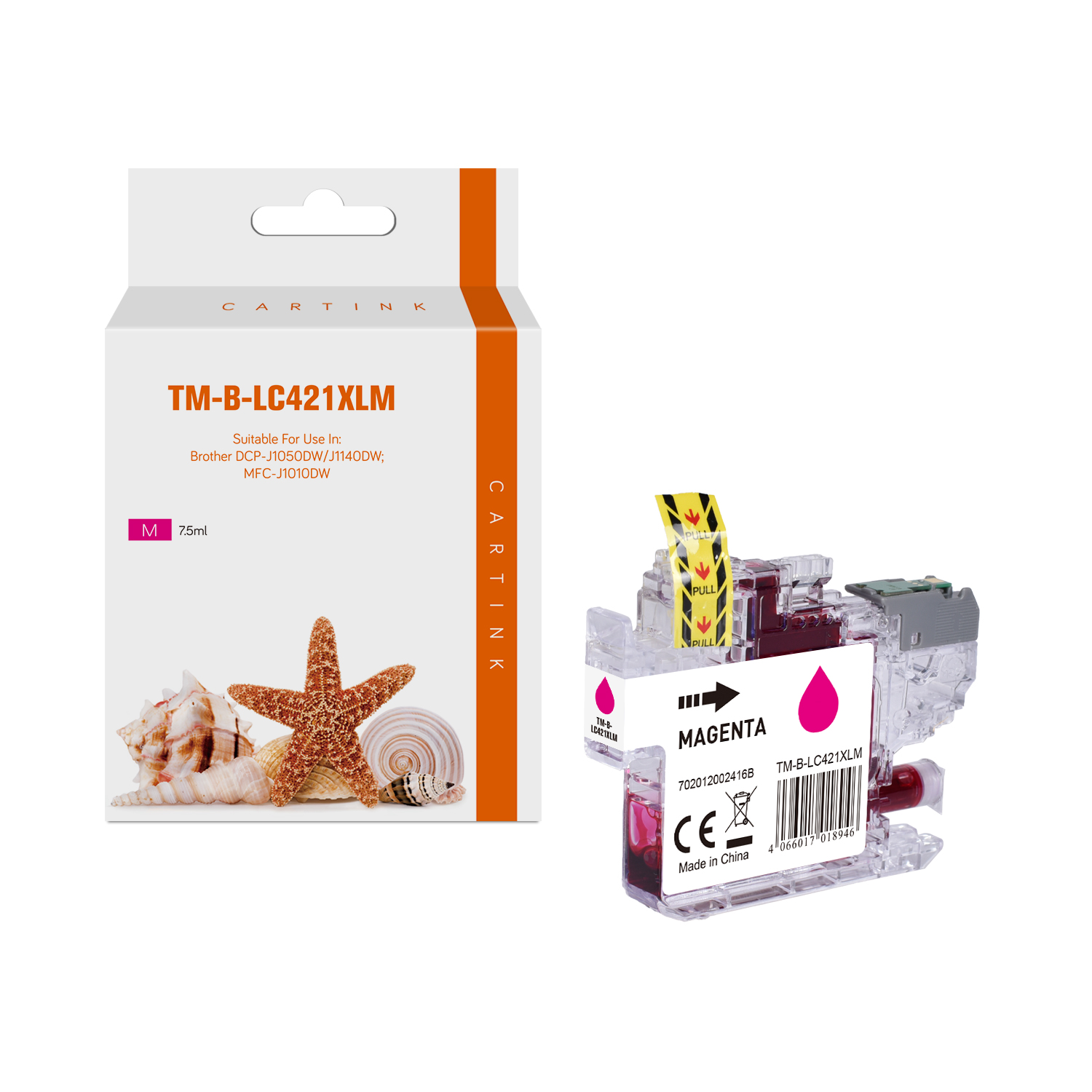LC421XLM alternativ Seestern (Dye) Tinte magenta für Brother / LC421XLM / 7,5ml