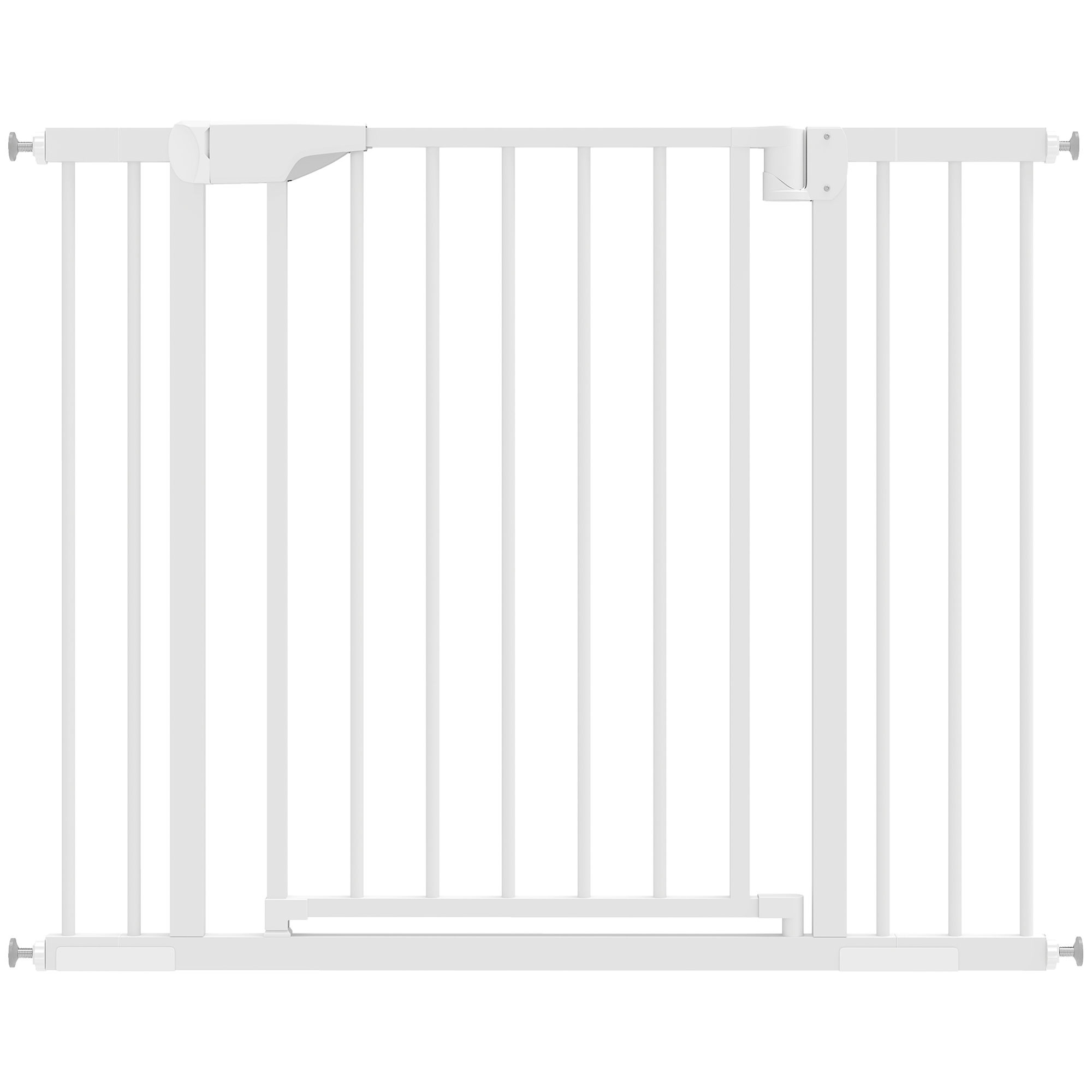 Treppenschutzgitter Absperrgitter ohne Bohren mit automatische Schließung für Kinder Küche Treppe 76-103 x 76 cm Weiß