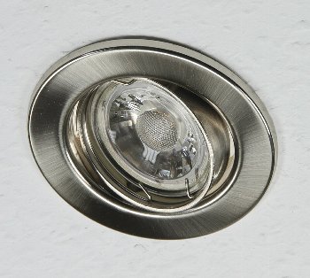Decken-Einbaustrahler "SR90" chrom-matt, schwenkbar, Ø 88mm, für 50mm Lampen