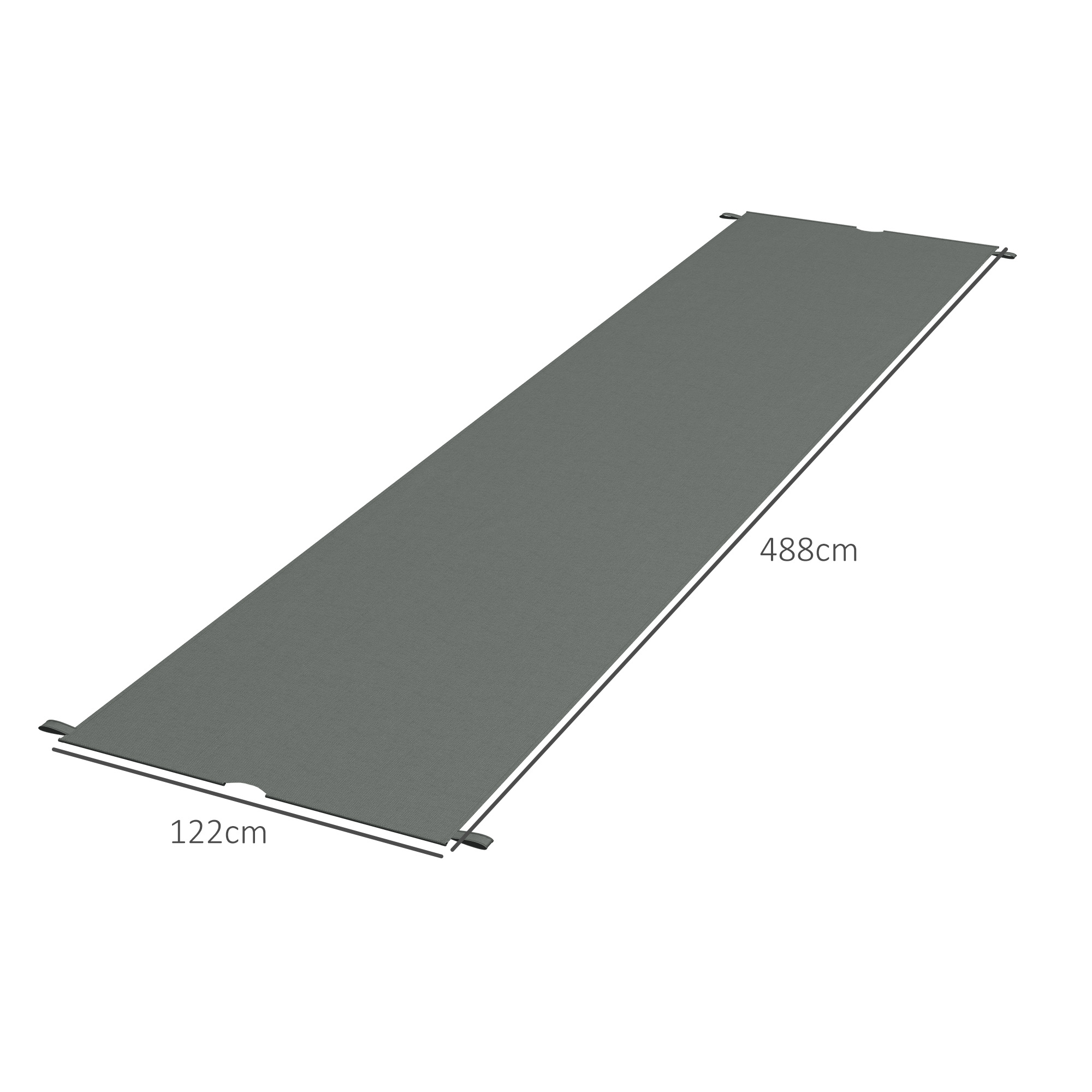 Ersatzdach für Pergola mit UV-Schutz, Sonnensegel für Terrassenüberdachung für 3 x 3 m Pavillon, Dunkelgrau