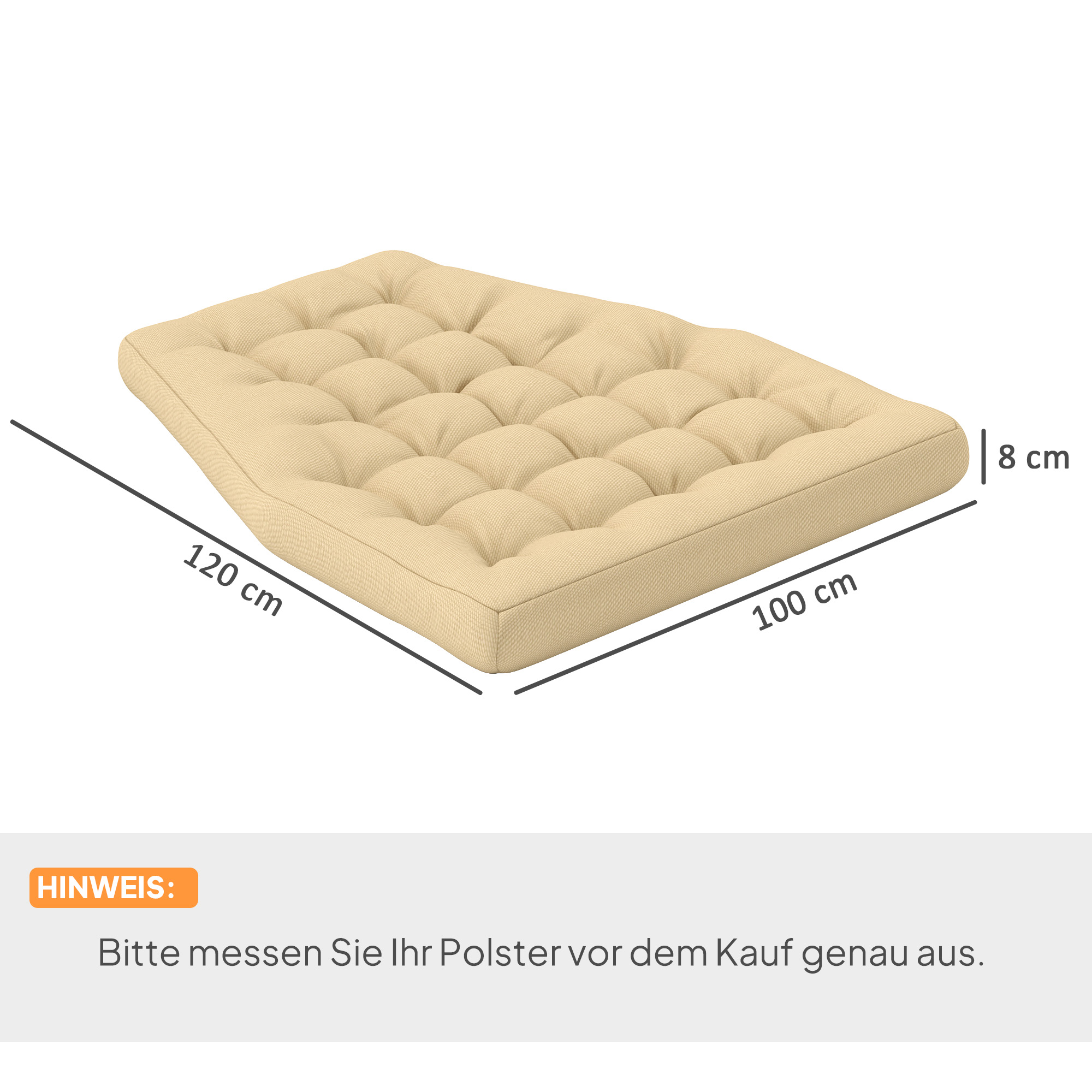 Sitzkissen, Außensitzkissen für Hängekorb und Schaukelstühle, Outdoor-Polsterkissen, Beige