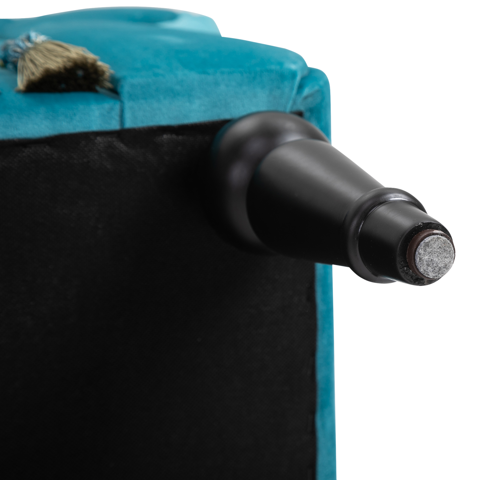 Sitzbank Polsterbank mit Samt-Bezug, Armlehne Bettbank mit Holzrahmen, Schuhbank für Schlafzimmer, Wohnzimmer, Flur 117 x 40 x 58 cm Blau