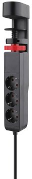 Steckdosenleiste für Tischmontage REV, 3-fach, 3m Kabel, USB-A /USB-C