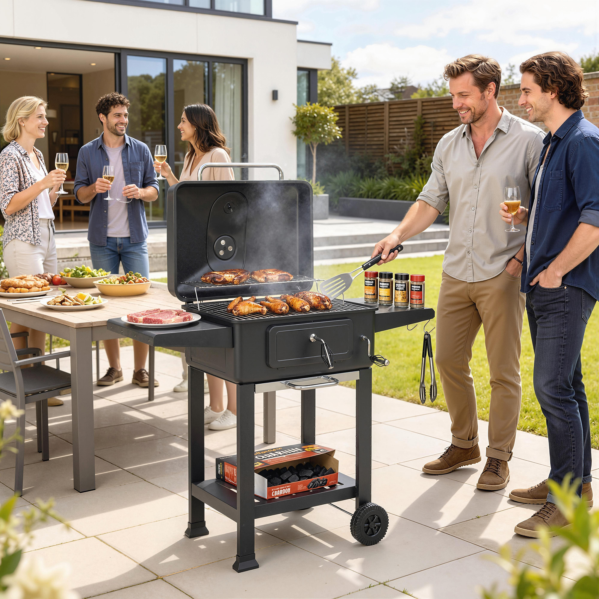 outsunny-holzkohlegrill-bbq-smoker-mit-deckel-thermometer-hohenverstellbar-kohlepfanne-grillrost-seitentisch-aschefach~24JLEMC49V001