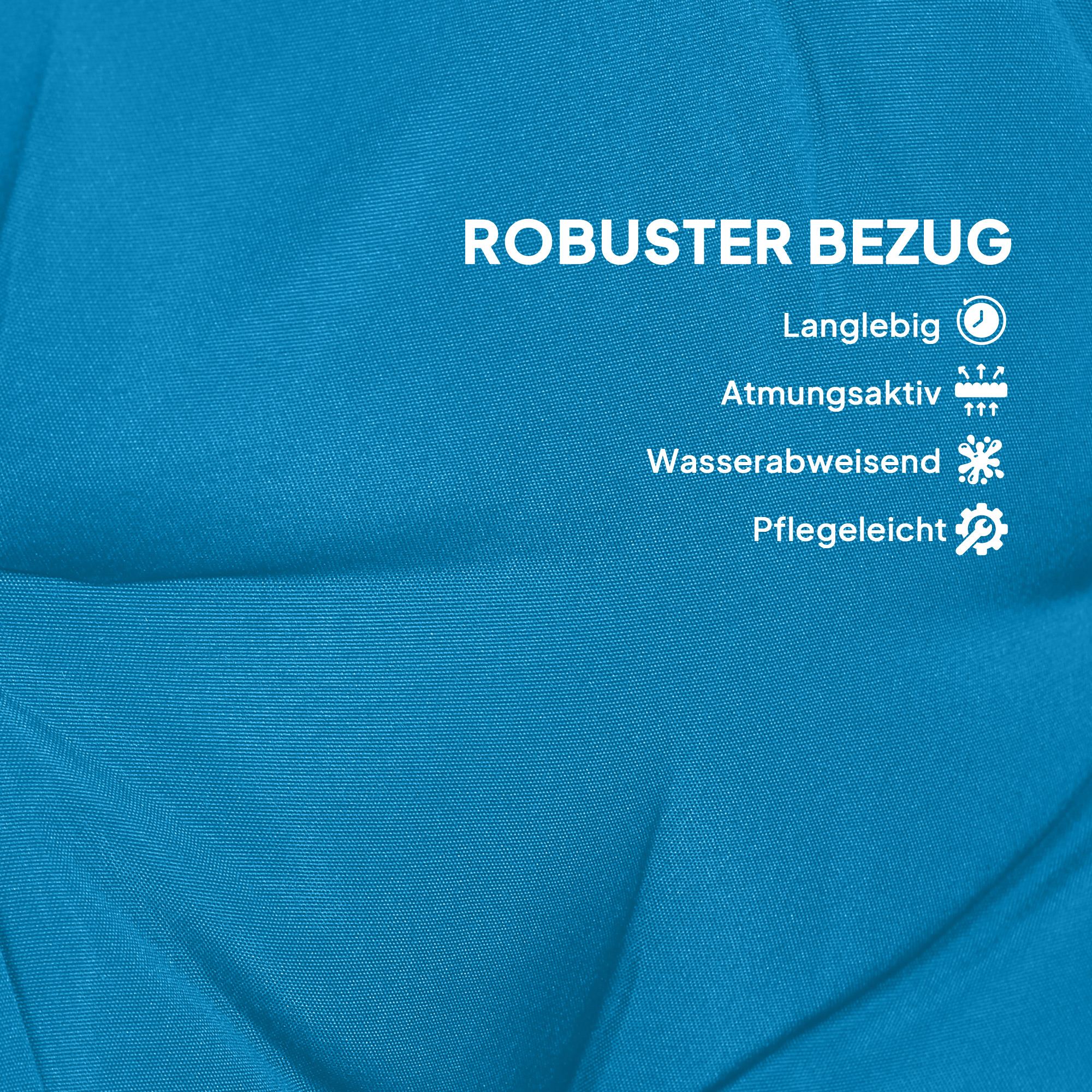 Auflagen-Set für Hollywoodschaukel 170 cm Stuhlkissen Schaukelauflage Sitzkissen Gartenschaukel Gartenpolster Rückenkissen Seitenkissen Blau