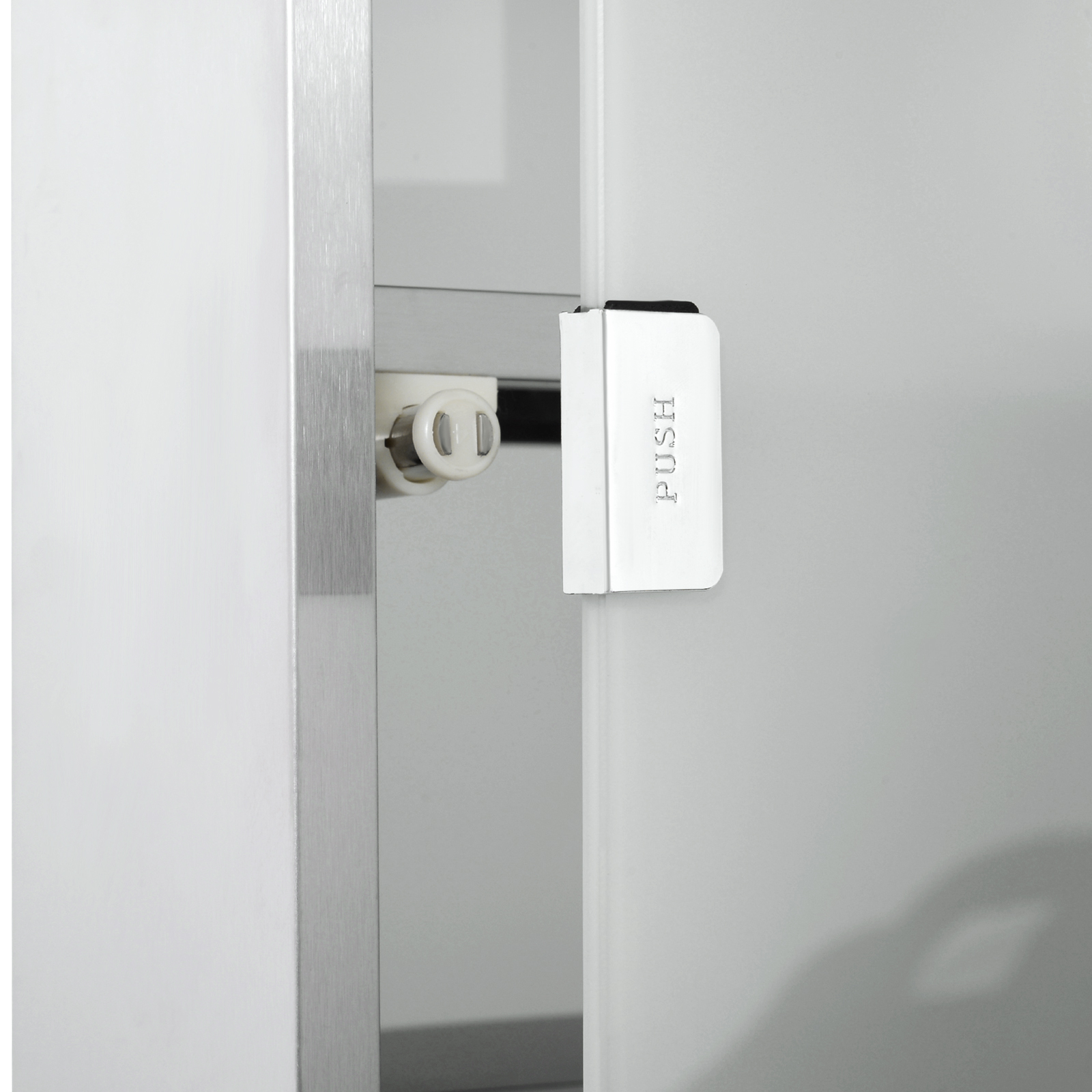 Medizinschrank Arzneischrank aus Edelstahl, Abschließbar Medikamentenschrank mit 4 Fächern, Glastür Apothekerschrank zur Medikamenten-Aufbewahrung, 30 x 12 x 60 cm