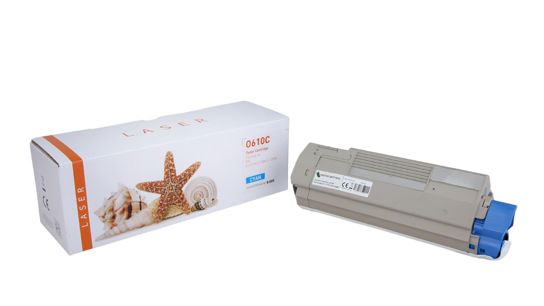 C610 alternativ Toner Cyan für OKI / 44315307 / 8.000 Seiten