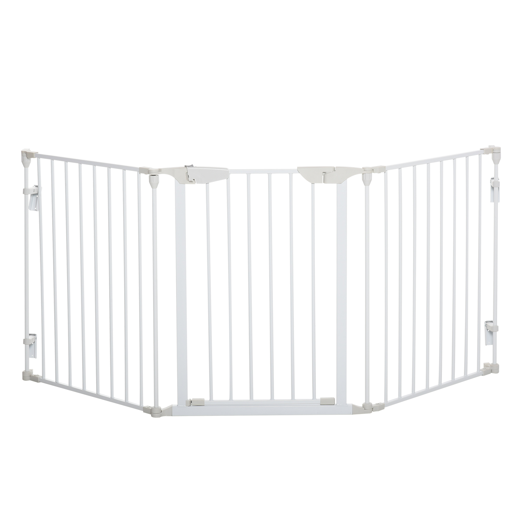 Absperrgitter Hund Freistehendes Schutzgitter 180 x 74,5 cm Hundegitter Klappbar Türschutzgitter Treppengitter Hundeabsperrgitter für Treppen, Türen, Küche, Flur, 3 Paneelen, Weiß