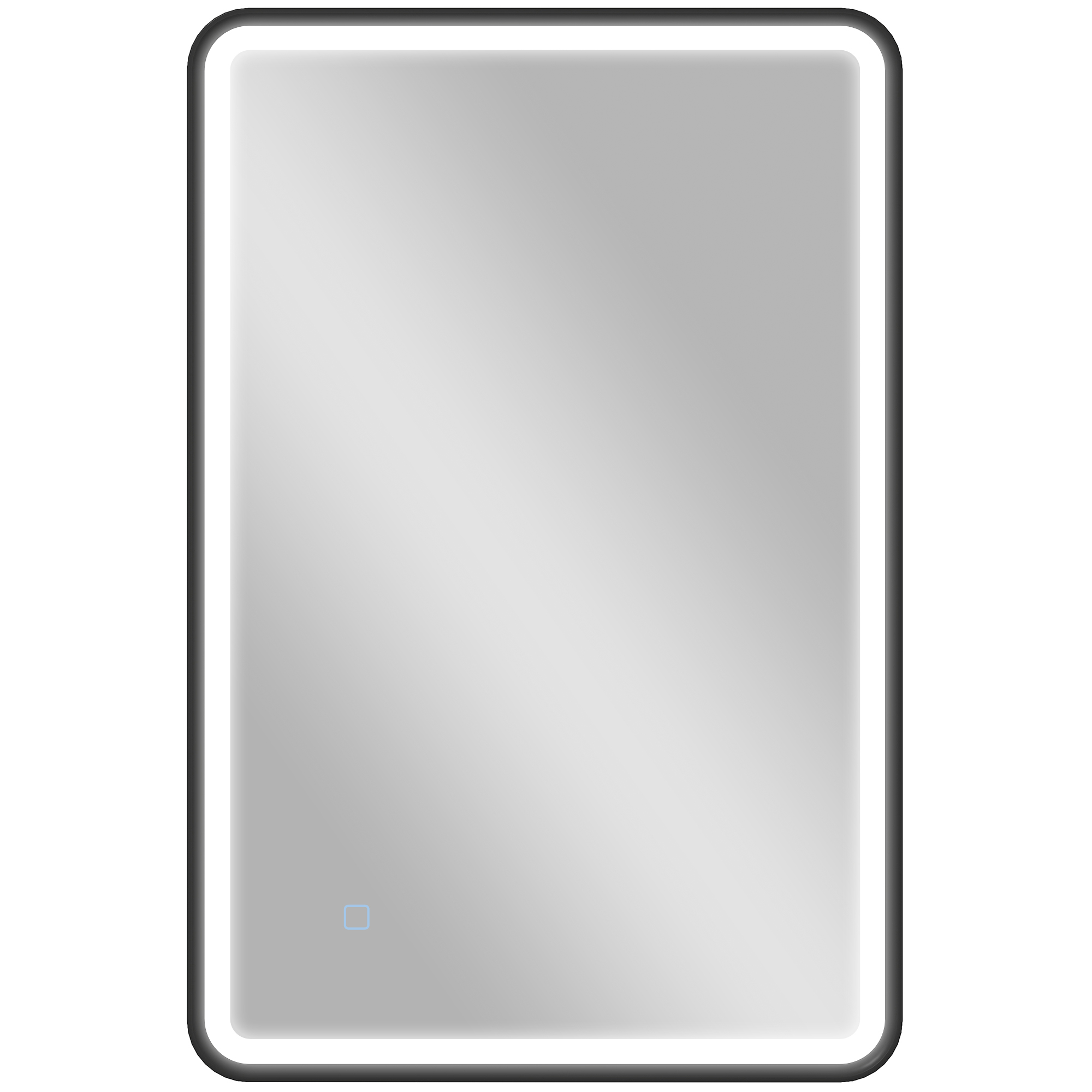 90 x 60 cm LED-Badezimmerspiegel, Lichter, 3 Farben, dimmbar, Memory-Funktion, horizontal und vertikal, Schwarz