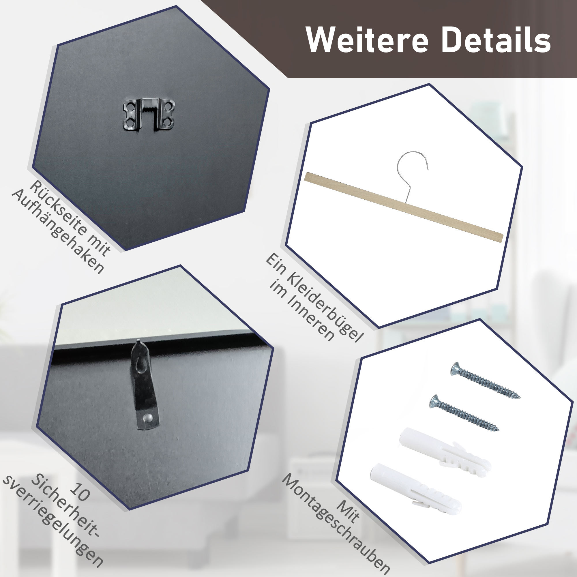 Trikot-Display, Kleiderbügel, Aluminiumrahmen, UV-beständige Acrylfront, Schwarz