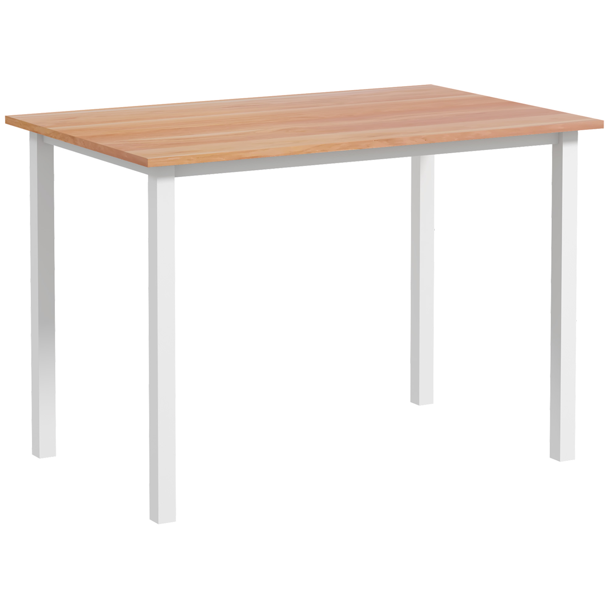 Esstisch für 6 Personen, Küchentisch, Erweiterbar, Küchentisch, Braun + Weiß