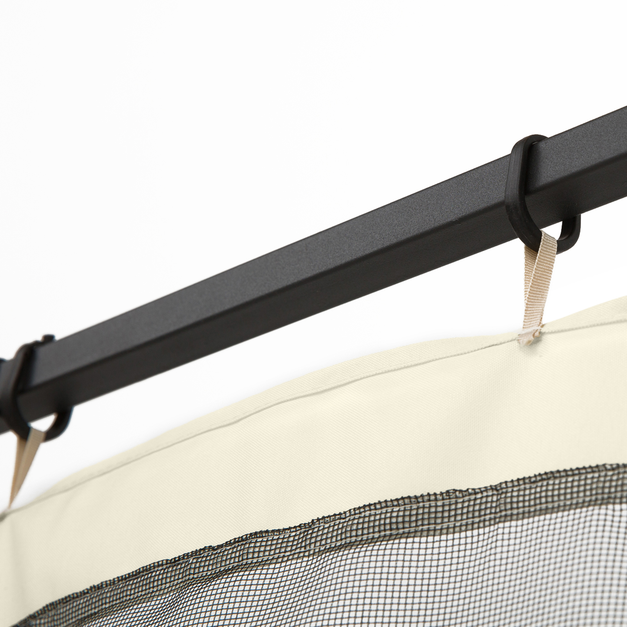 Ersatz-Netzvorhang für 3 x 4 m Gartenpavillons, Fliegennetz, mit Reißverschlüssen, Polyester, Schwarz
