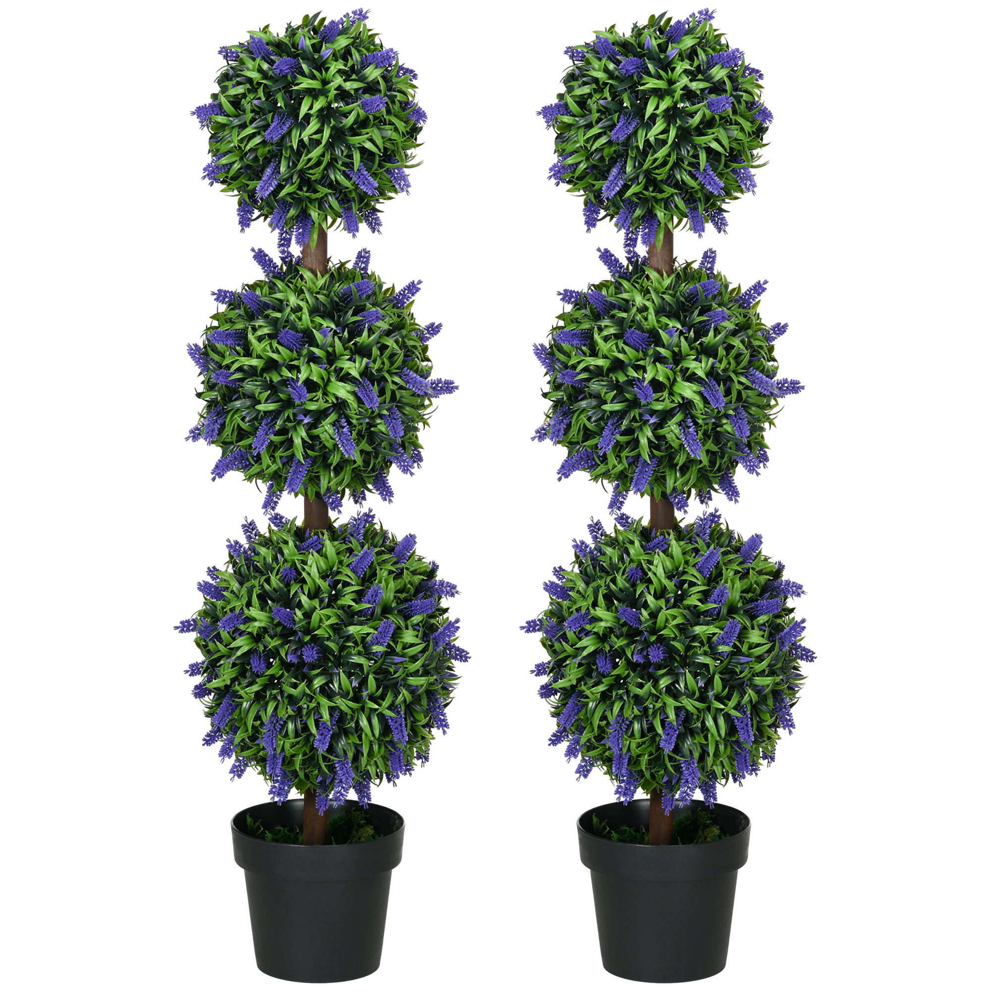 2er-Set Künstliche Pflanzen, UV-beständige Kunstpflanze im Blumentopf, 110 cm Zimmerpflanze für Wohnzimmer, Garten