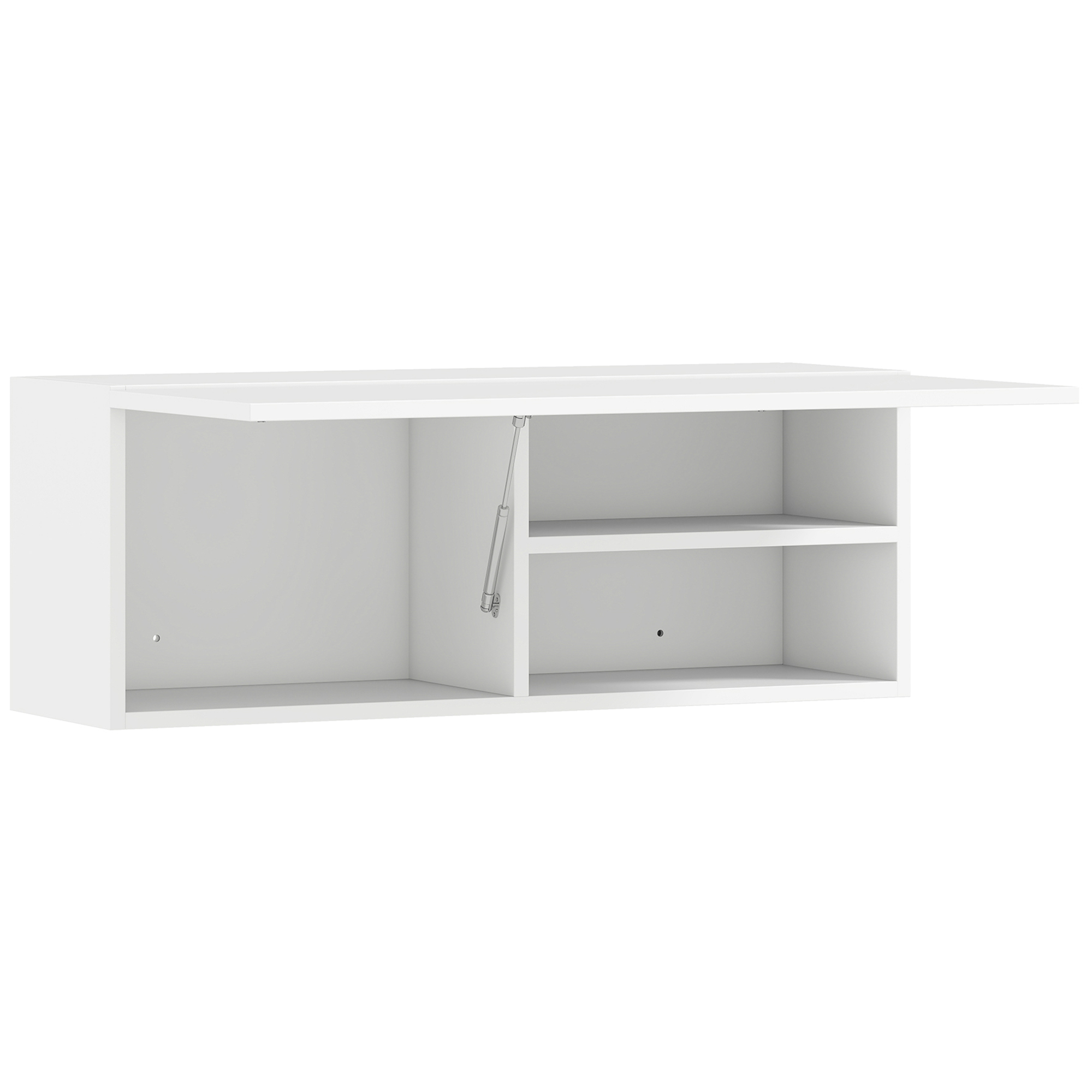 Badezimmerschrank Hängeschrank Wandschrank mit nach oben klappbarer Tür, Gasdruckfeder Einlegeboden 80 x 25 x 30 cm Weiß