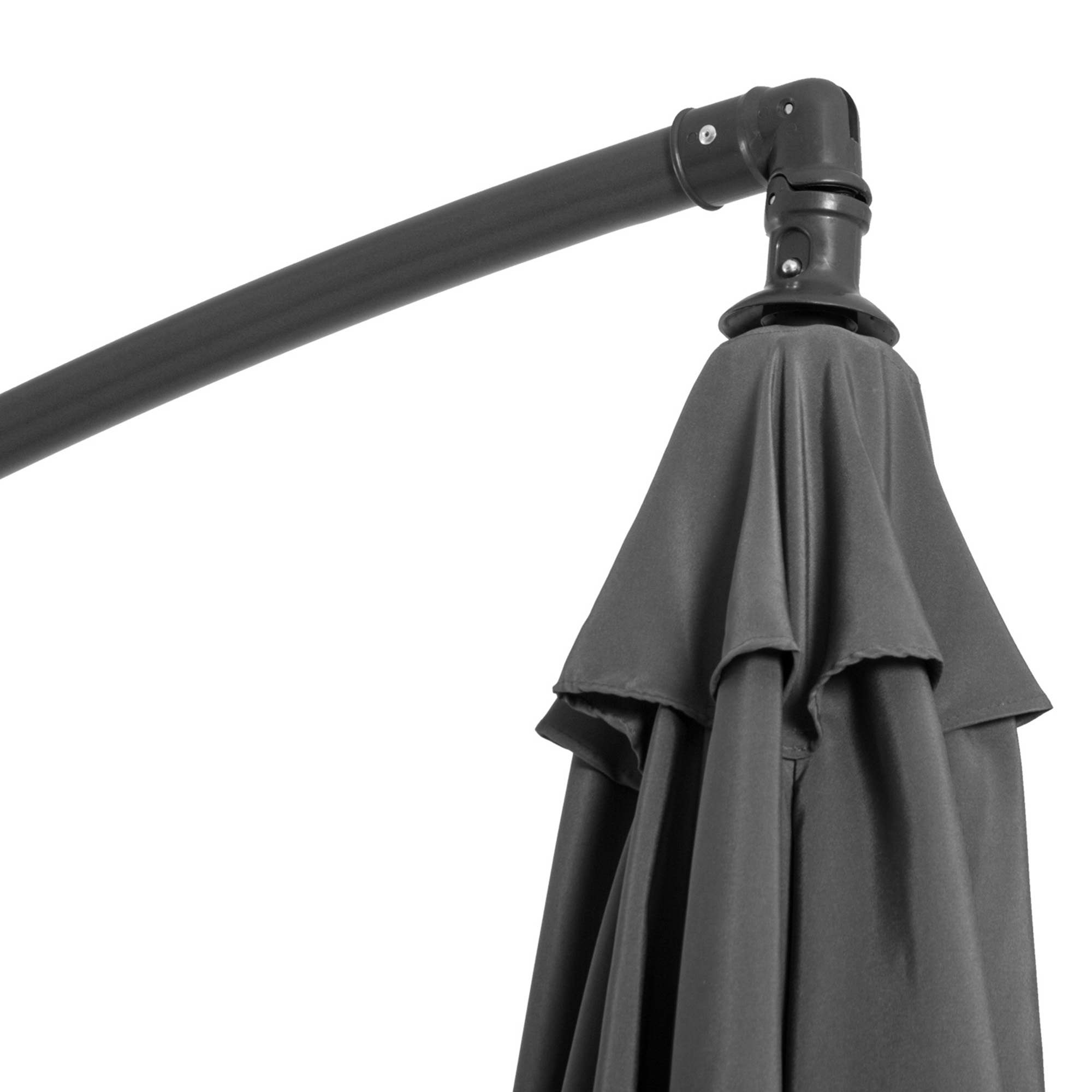 Sonnenschirm mit Handkurbel Wetterbeständig  2,95 m x 2,95 m x 2,45 m Polyester Stahl Schwarz