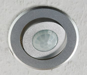 Decken-Einbau-Bewegungsmelder 360° Alu / PIR Sensor, 6m, schwenkbar, silber