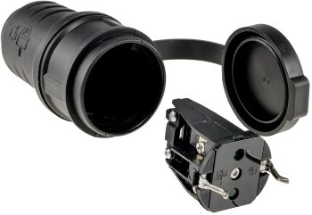 Schutzkontakt-Gummikupplung für Außen / Schutzkappe, 250V/16A, IP44