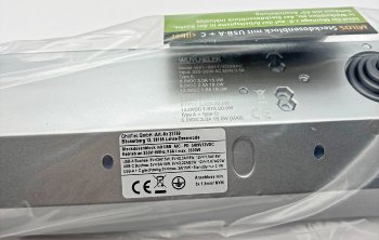 4-fach Steckdosenblock, USB-A+C, silber / 250V~/ 16A, Aufbaumontage, USB 3,1A, PD