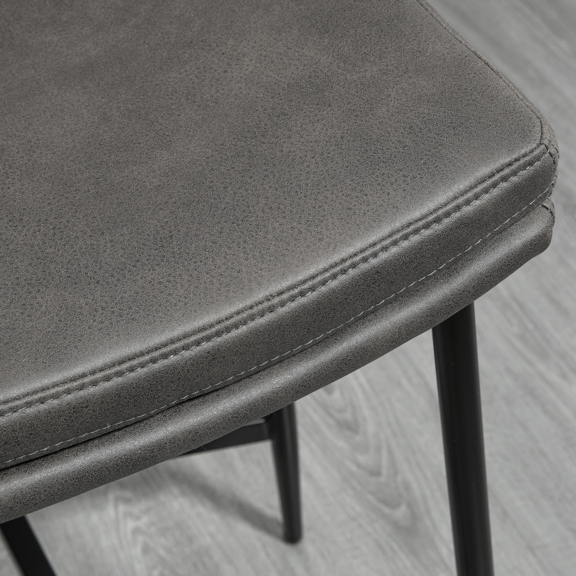 2er-Set Barhocker, Polstersitze, Stahlgestell, 120 kg Belastbarkeit, Grau