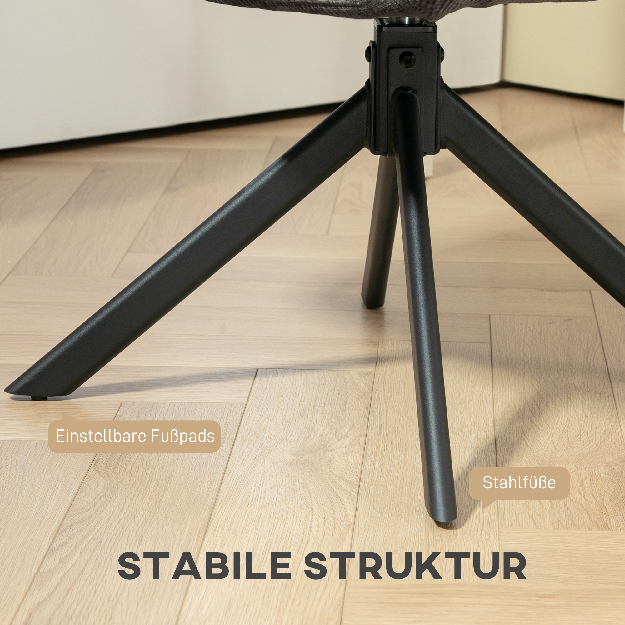 Polstersessel, Akzentsessel, modernes Design, drehbar, bis 120 kg, Schwarz