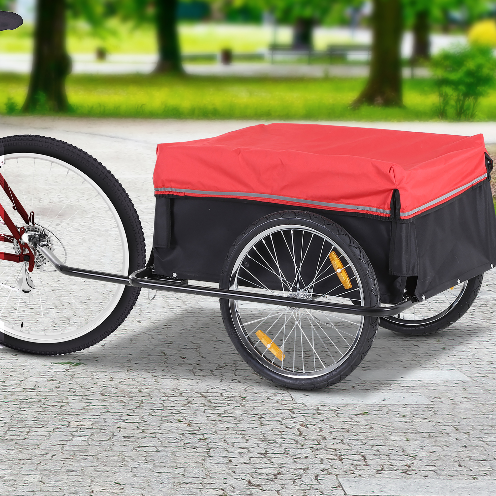 Fahrradanhänger Klappbar Lastenanhänger mit Kupplung,Transportwagen bis 40 kg belastbar, Transportanhänger Anhänger für Fahrrad Handwagen 140 x 88 x 60 cm