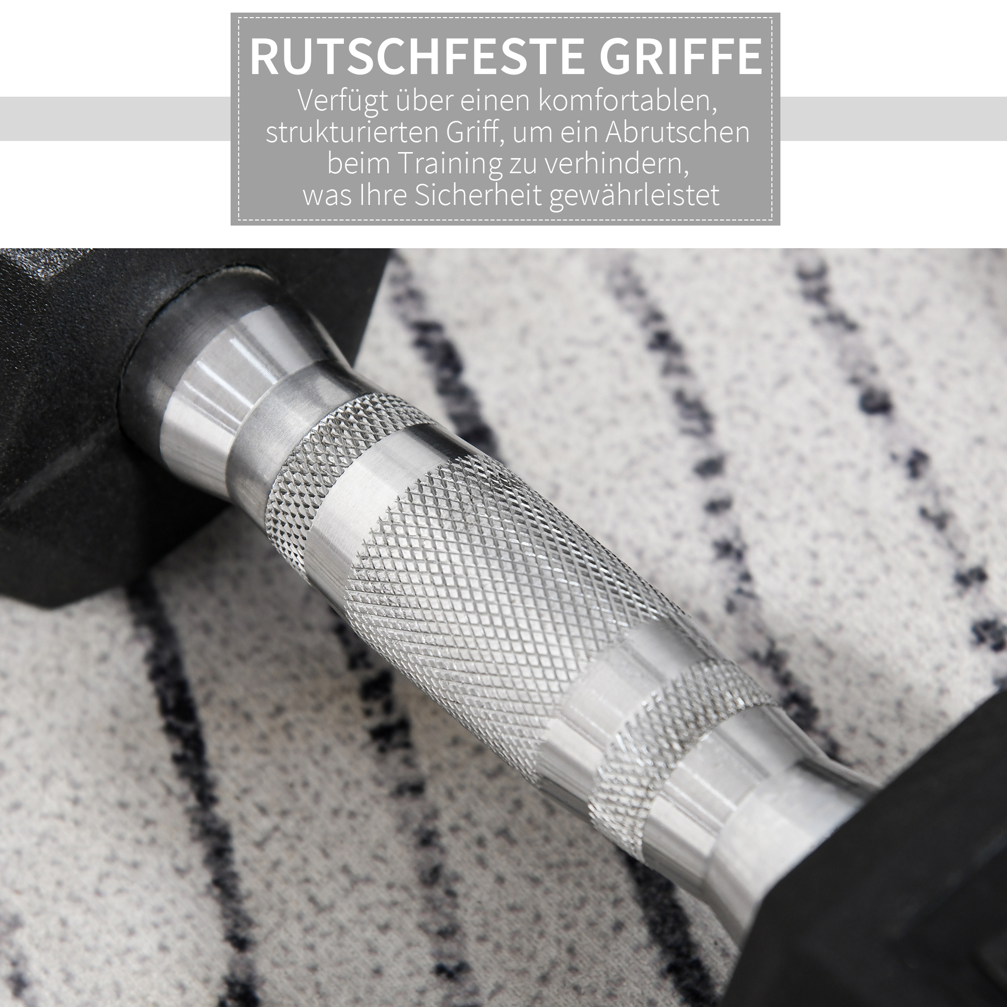 Hexagon Hanteln, 2er Set Hanteln mit gerändeltem Griff, Kurzhantelset aus Gusseisen, 2 x 10 kg, Kurzhanteln für Männer Frauen, Zuhause, Fitnessstudio, Krafttraining
