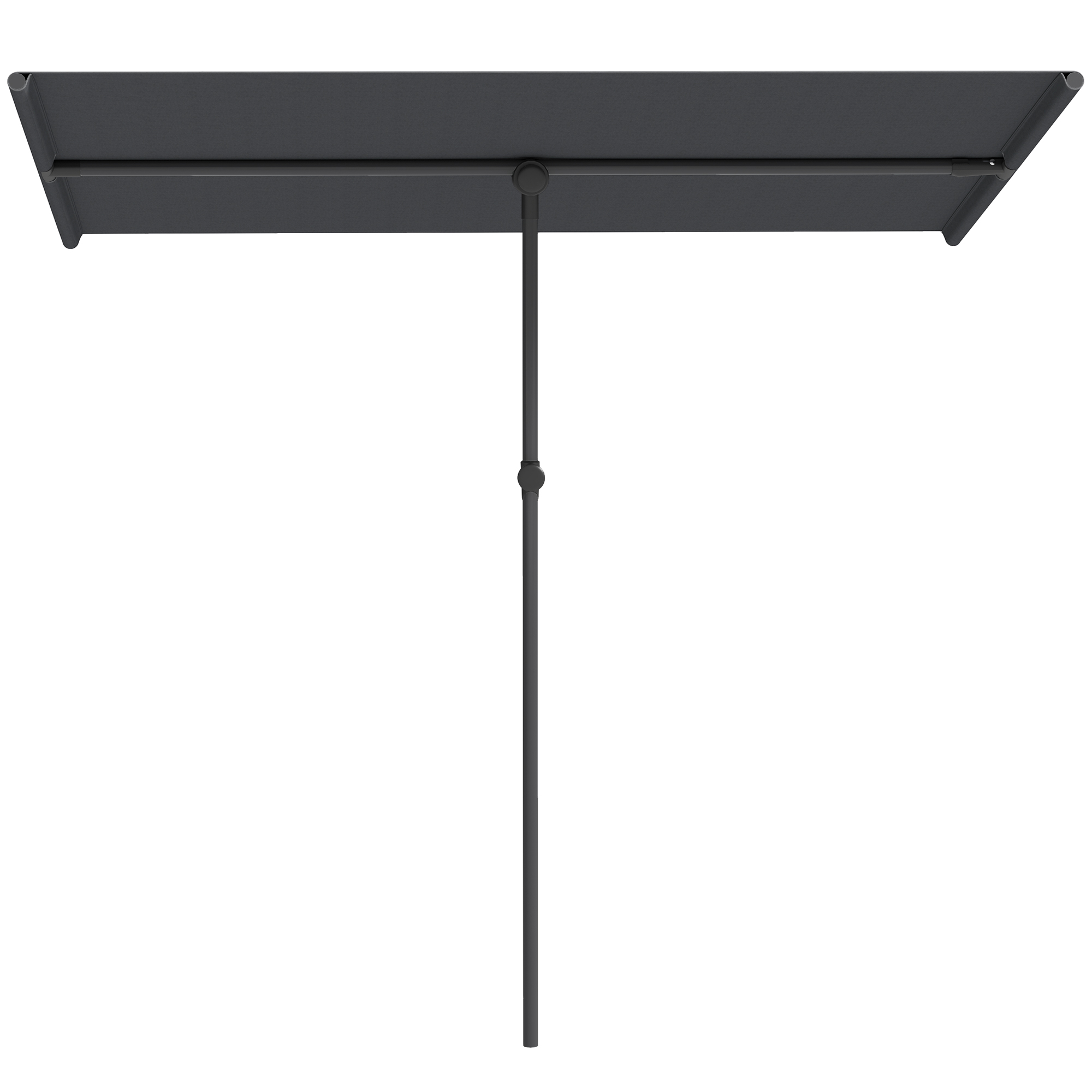 Sonnenschirm 180 Grad drehbar Höhenverstellbar Gartenschirm mit Aluminium-Mast 150x205cm Dunkelgrau Sonnenschirm 180 Grad drehbar Höhenverstellbar Gartenschirm mit Aluminium-Mast 150x205cm Dunkelgrau