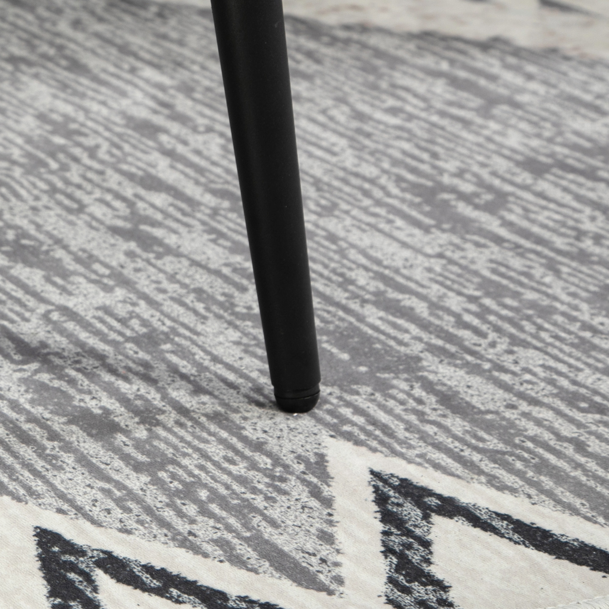 Hocker, Fußstütze, gepolsterter Sitz, Kaschmir-Optik, Stahlbeine, 42 x 42 x 44 cm, Hellgrau