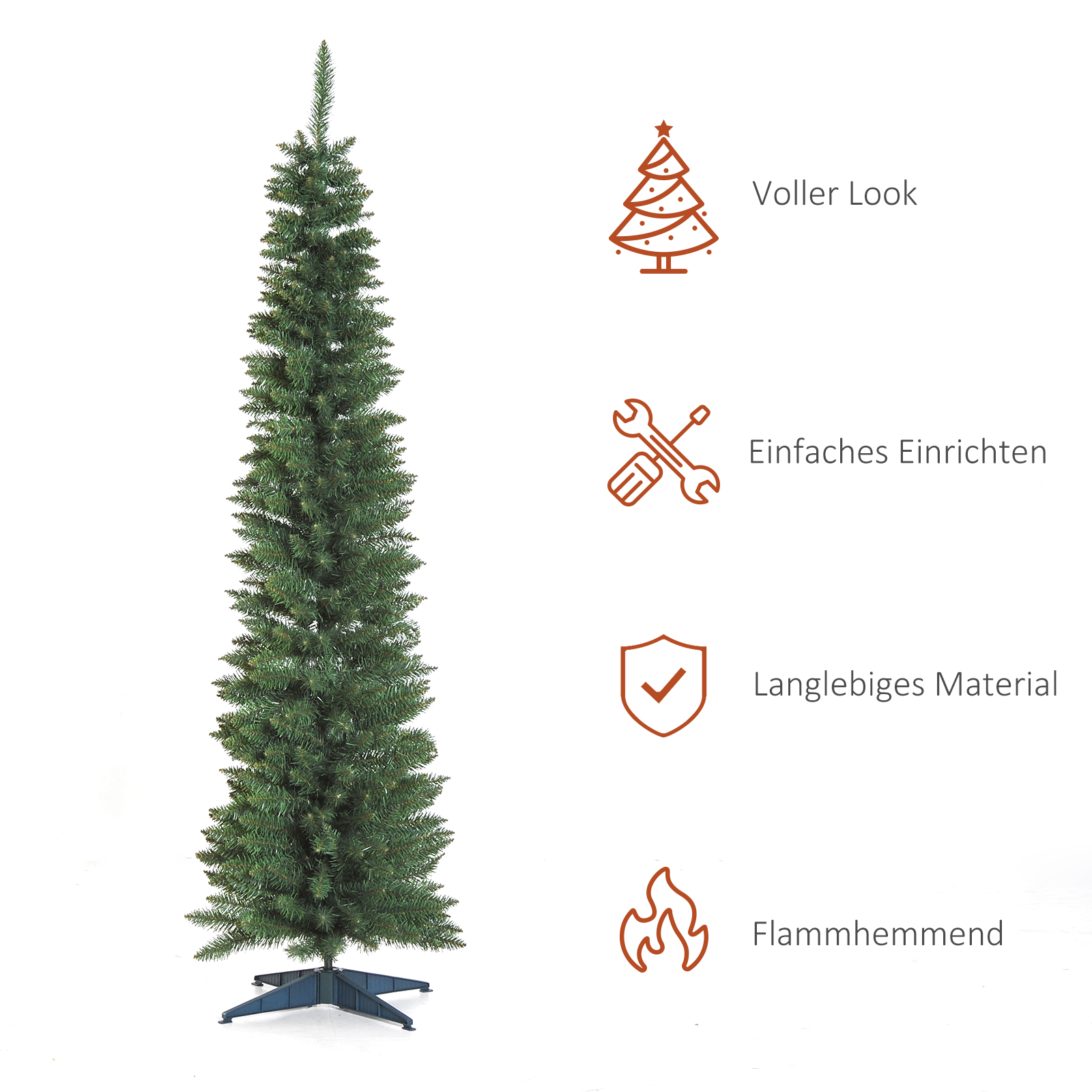 Weihnachtsbaum künstliche Künstliche Tanne Christbaum, inkl Ständer Weihnachtsstern 2,1 m, Grün
