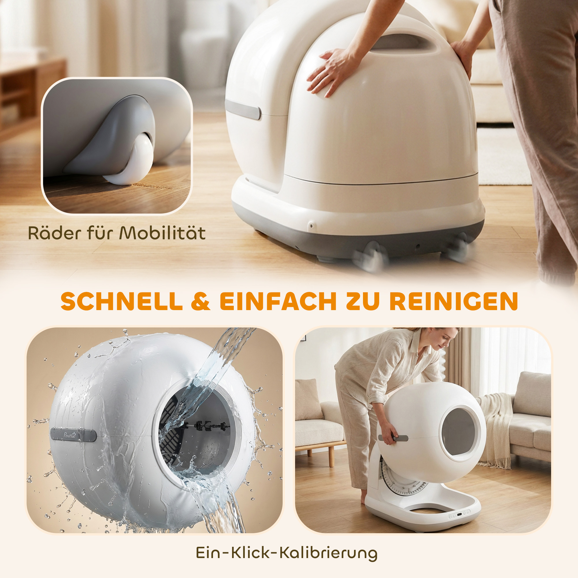 selbstreinigende Katzentoilette, XL 72L Katzenklo Selbstreinigend mit HD-Kamera, App-Steuerung Müllbeutel, für 1-12 kg