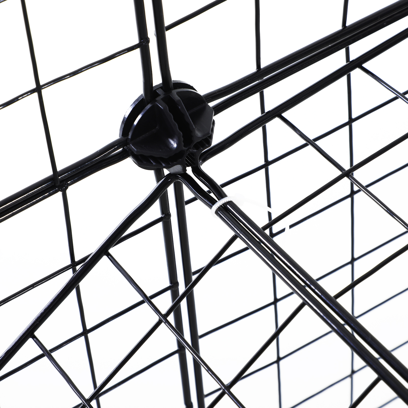 Freigehege Laufgitter DIY Welpenlaufstall Gittergehege für Kleintier aus Metallgitter Absperrgitter Kleine Haustiere Laufstall für Innen 36 Platten Schwarz 146 x 73 x 73 cm