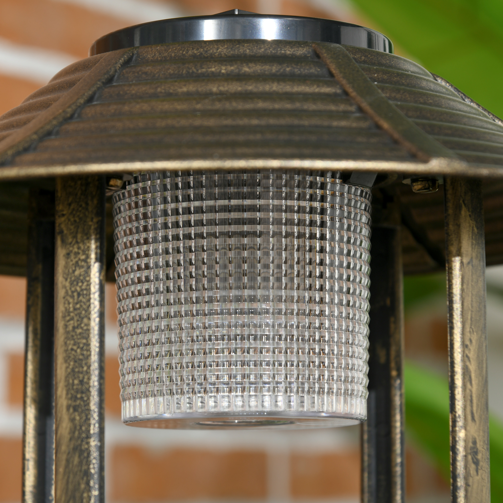 Vogeltränke Vogelhaus Futterschale, wetterbständig, 2 Schalen, Vintagedesign, 50 x 50 x 110 cm, Bronzefarben