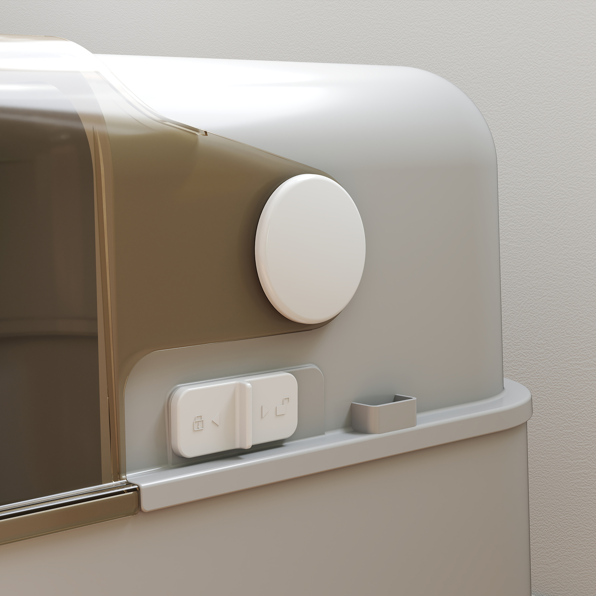 XXL Edelstahl-Katzentoilette mit Klappdeckel, Katzenklo mit Schaufel, für große Katzen bis zu 12 kg, leicht zu reinigen