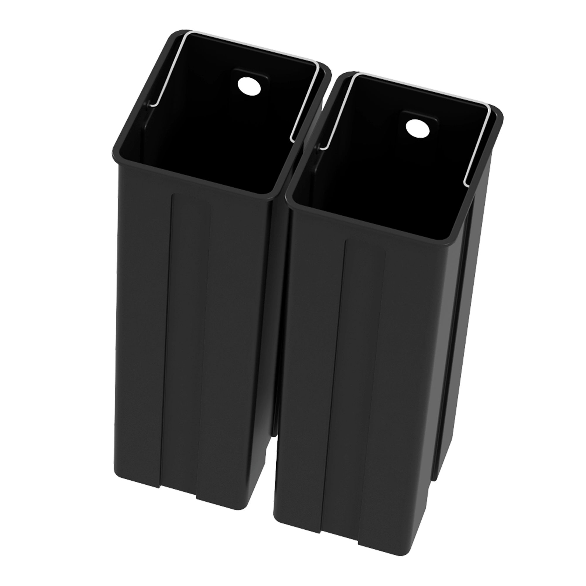 Mülleimer, Abfalleimer mit Deckel und Fußpedal, Edelstahl, 2x 20 Liter-Fächer, Silber