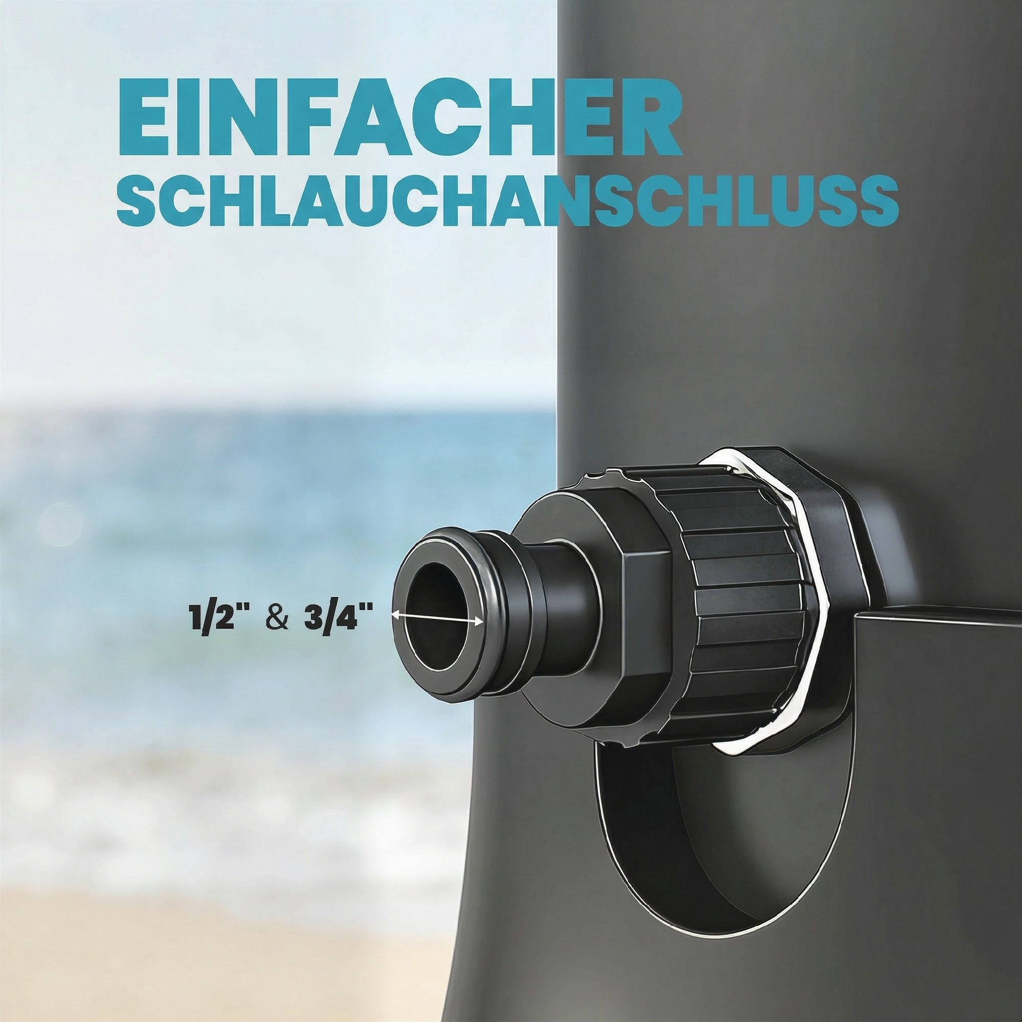 Solardusche 40L Gartendusche mit Handbrause Kopfbrause Wasserhahn, einstellbarer Temperatur
