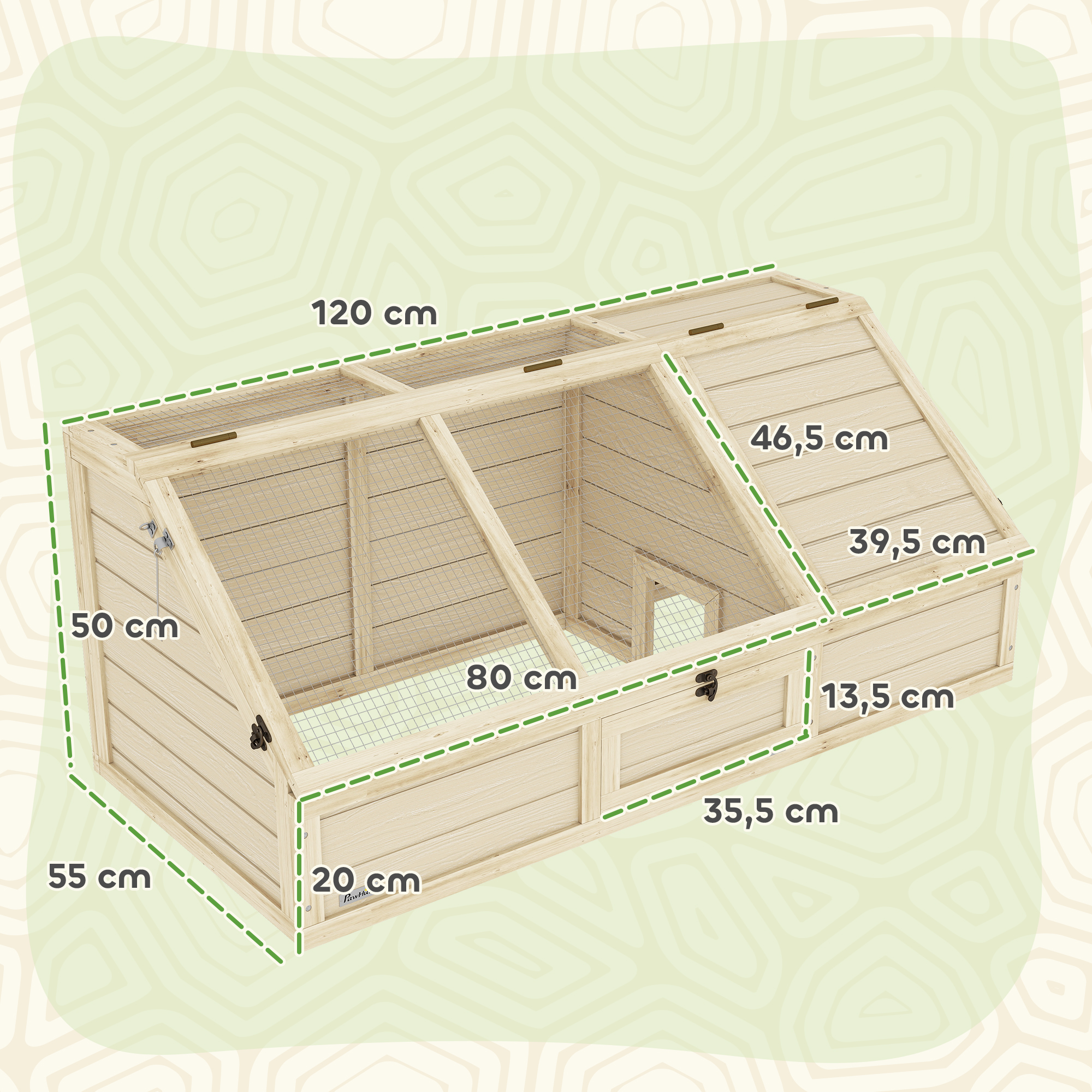 Schildkrötenbox, Outdoor Schildkrötengehege, bodenloses Design, leicht zu öffnen, Schildkrötenhaus, Natur