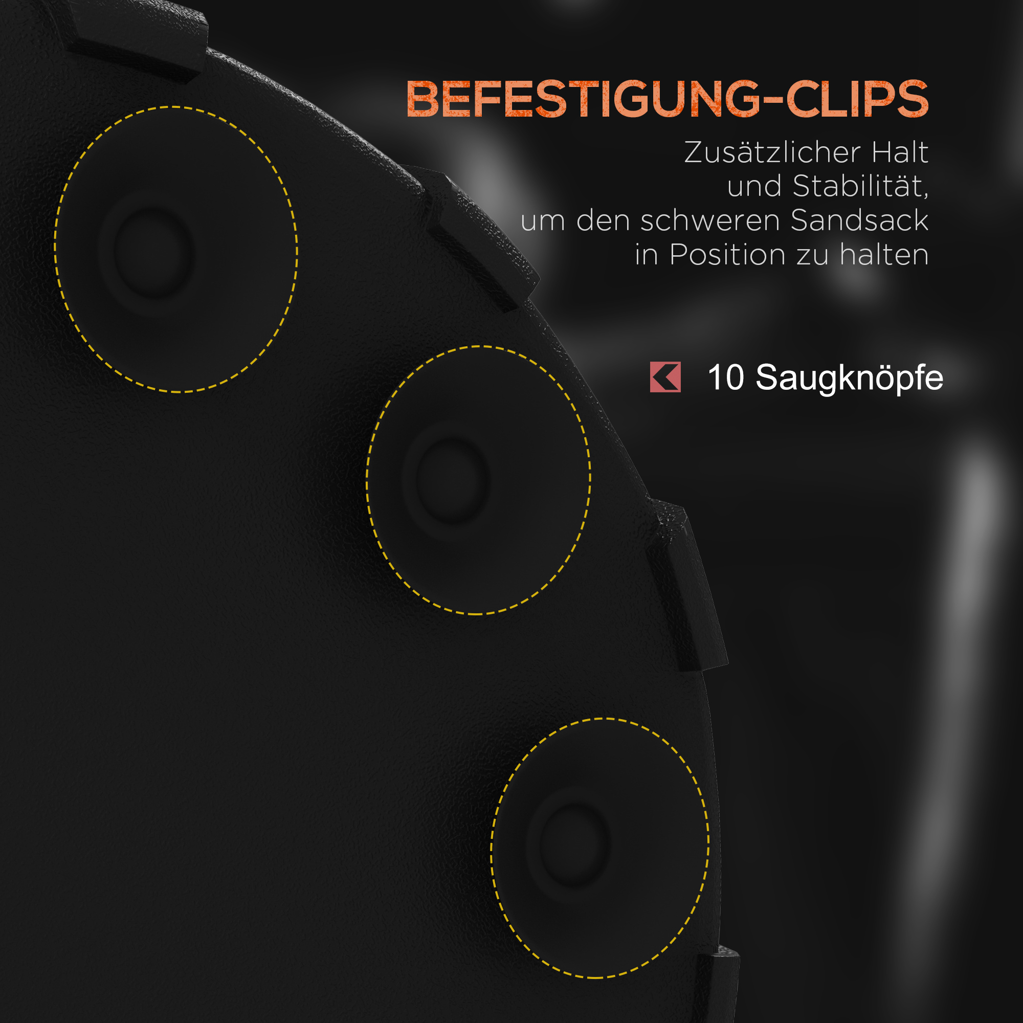freistehender Boxsack, verstellbares Schagpolster, befüllbare Basis bis 50 kg, 57 x 57 x 175 cm, Schwarz