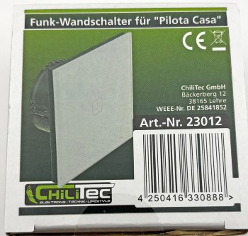 Funk-Wandschalter für "Pilota Casa" / IP20, 230V, 2300W, Touch-Bedienung