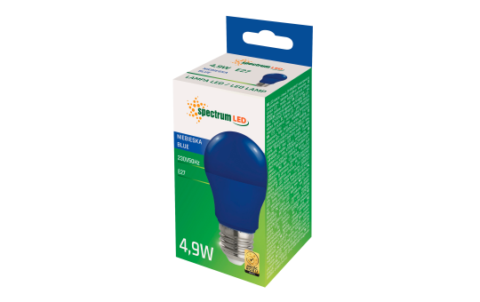 LED-Glühlampe, E27, 230V, 4,9W, 270°, blau