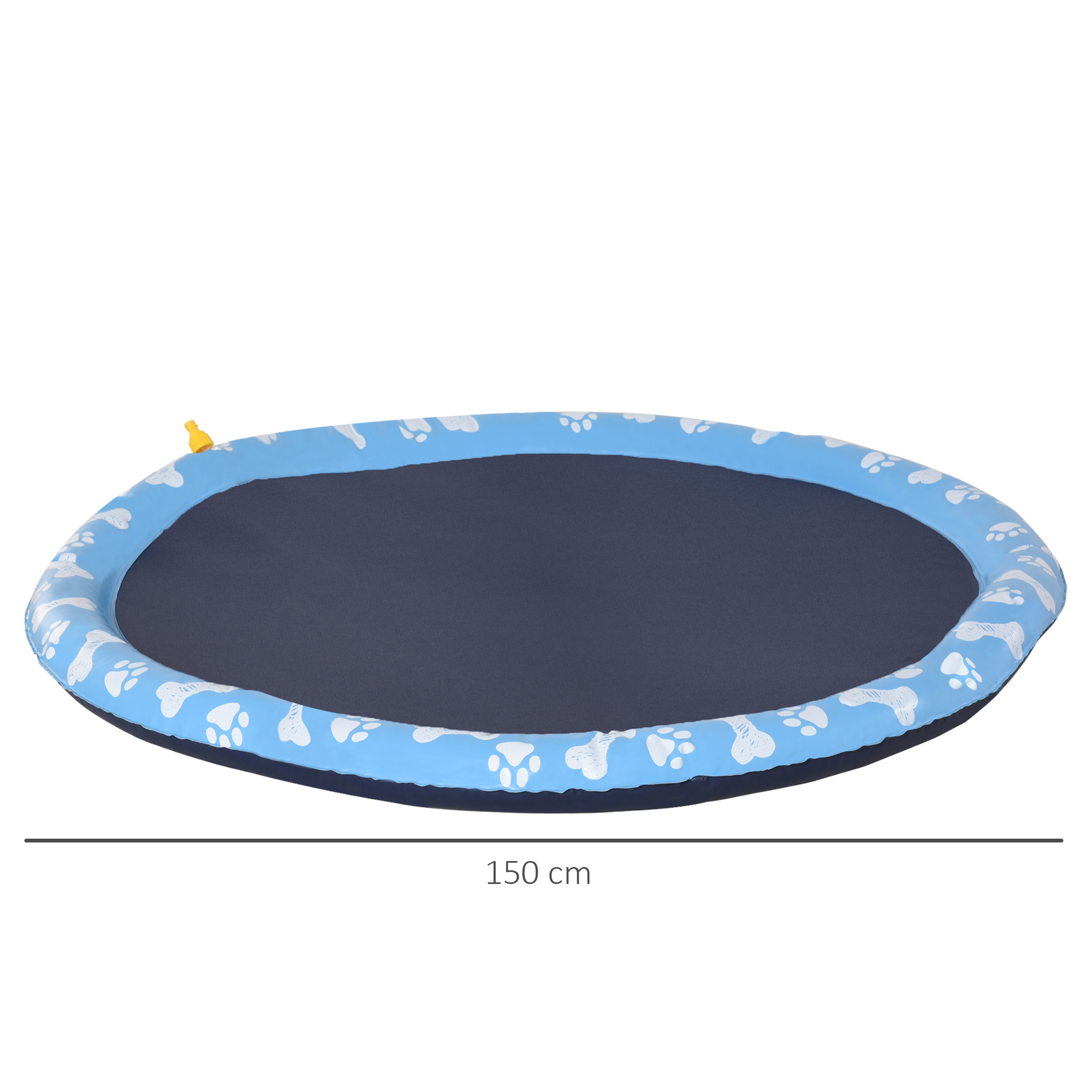 Hundepool, Planschbecken, mit Wasserdüse, rund, rutschfest, blau, Ø150 cm