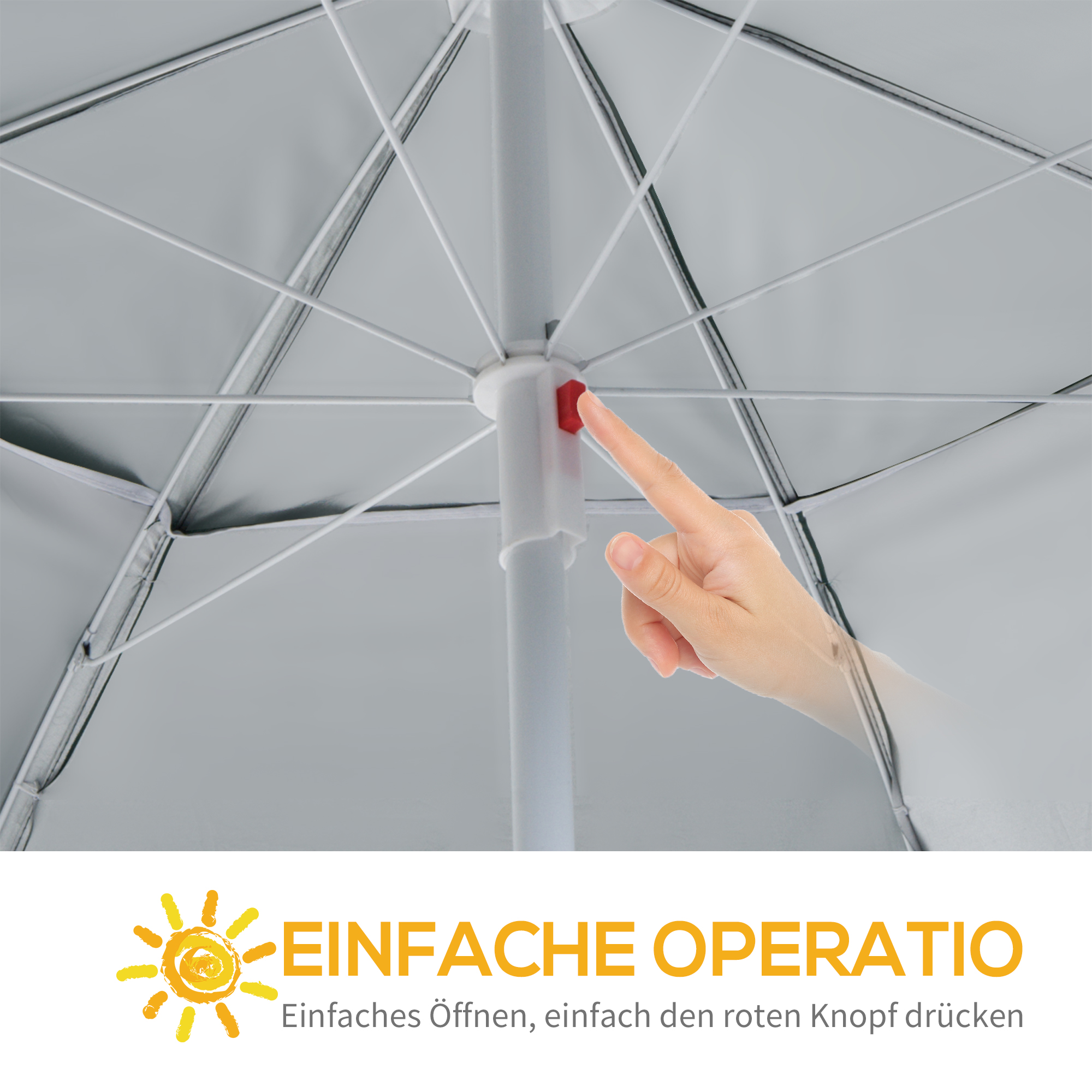 2 in 1 Sonnenschirm Strand Ø 210 cm UPF 50+ windfest Strandschirm mit Seitenwänden Tragtasche Balkon-Schirm faltbarer Gartenschirm Sonnenschutz für Reisen, Strand, Balkon Camping Dunkelgrün