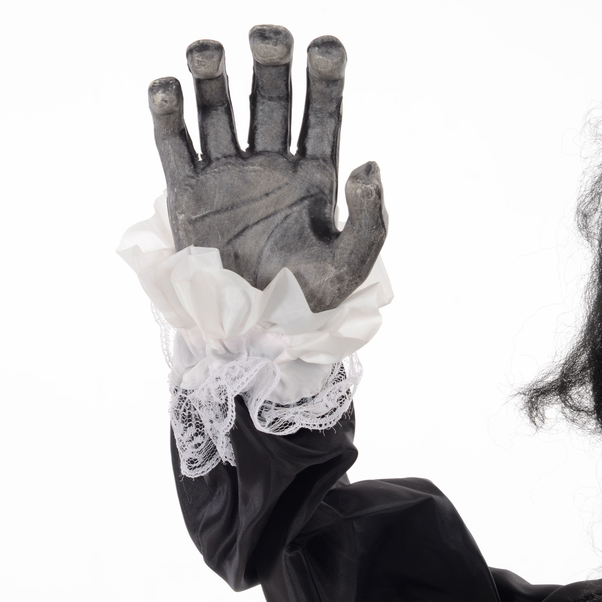 Horrorpuppe, Helloweendeko, gruselige Stimme & Musik, rote Augen, beweglich, 160 cm