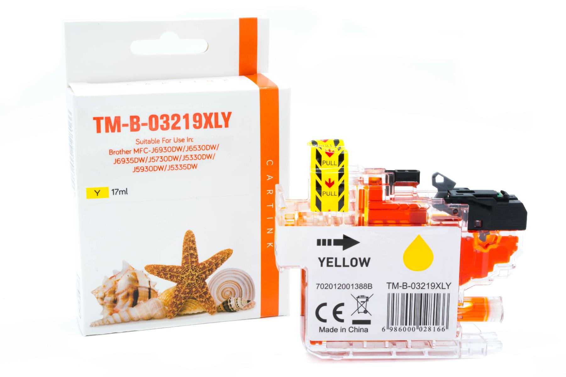 LC3219Y alternativ Seestern Tinte yellow für Brother / LC3219Y / 17ml