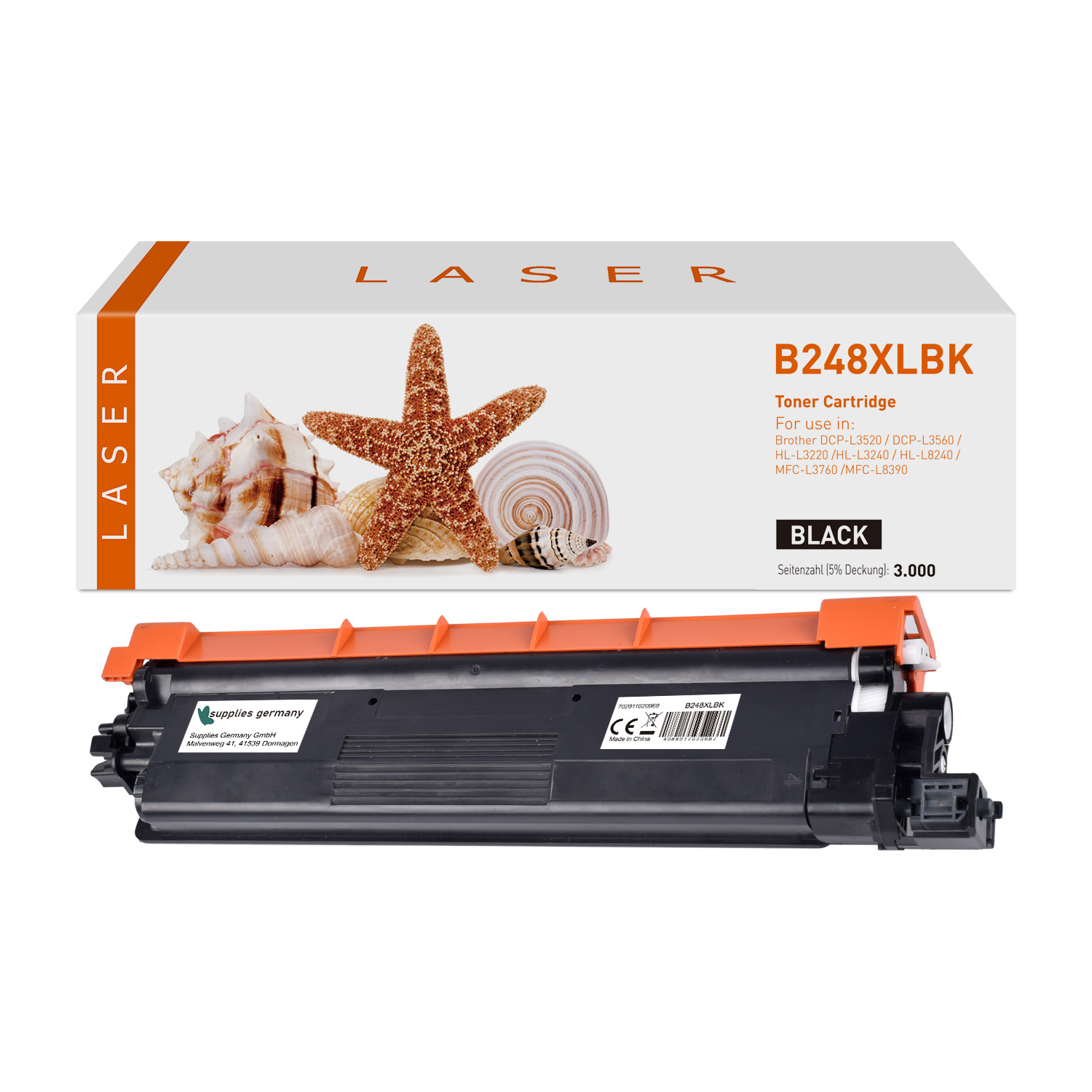 TN248XLschwarz alternativ Toner schwarz für Brother / TN248XLschwarz / 3.000 Seiten