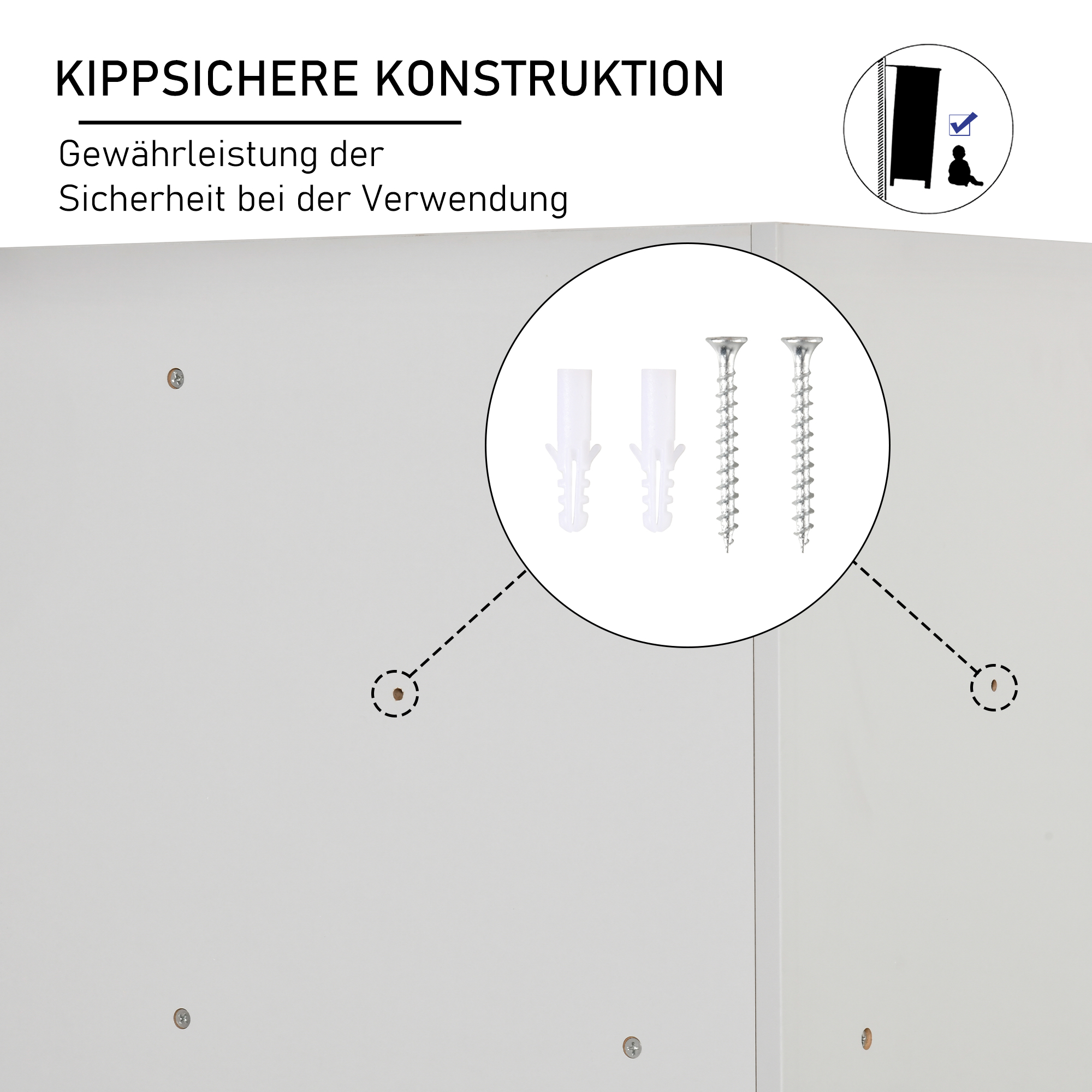 Aufbewahrungsregal für Kinder, 3 Vliesschubladen, MDF, kippsicher, Grau