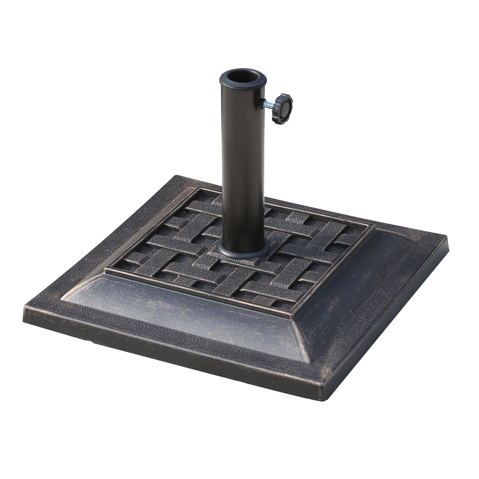 Schirmständer Polyesterharz 9kg Sonnenschirmfuß für Schirmstange von 38mm/48mm Durchmesser Ständer für Garten, Balkon, Bronze