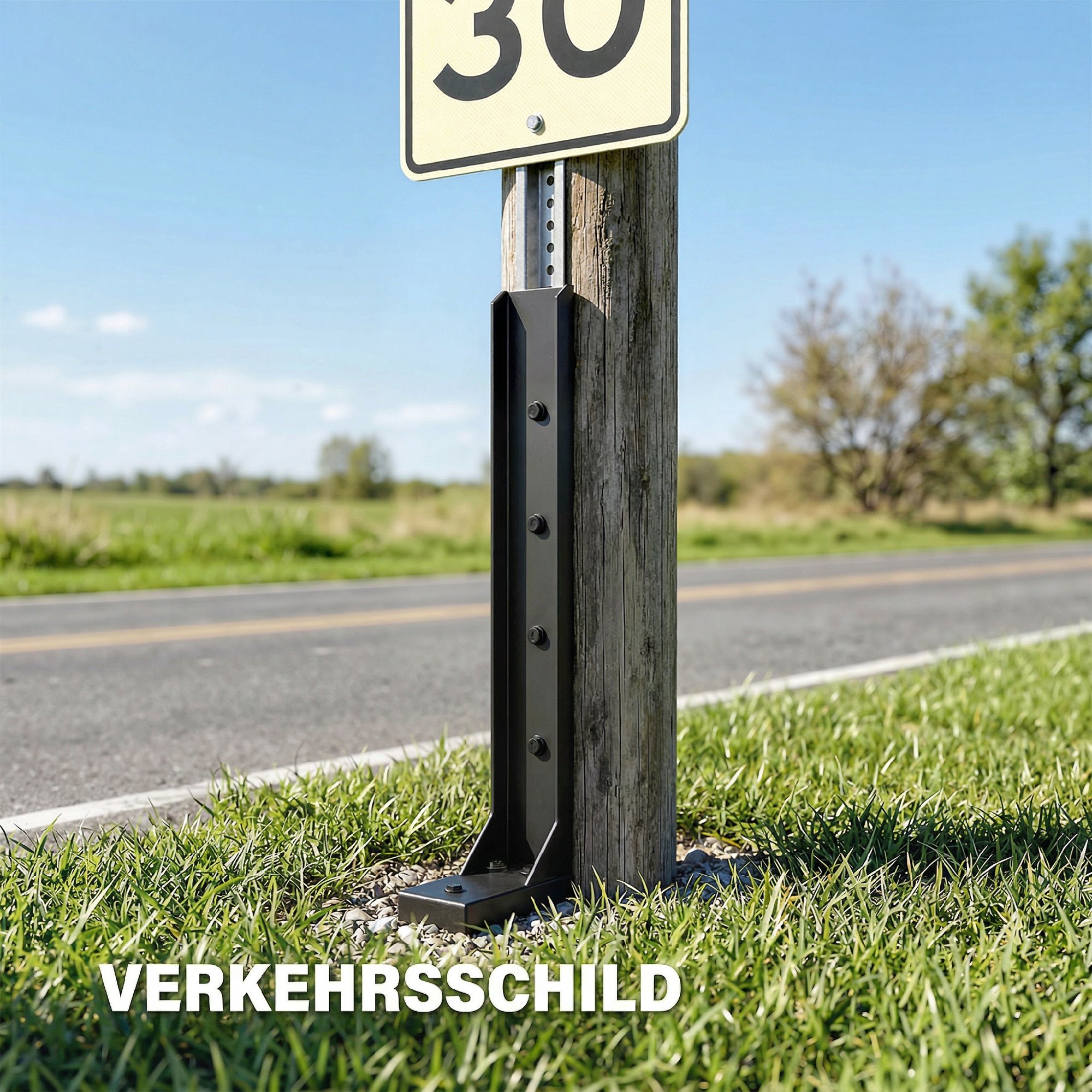 Zaunpfosten Reparaturset 2er-Set Stützpfähle für Zaunpfosten mit Nägeln Bohrer 81 x 5,5 x 12 cm Schwarz