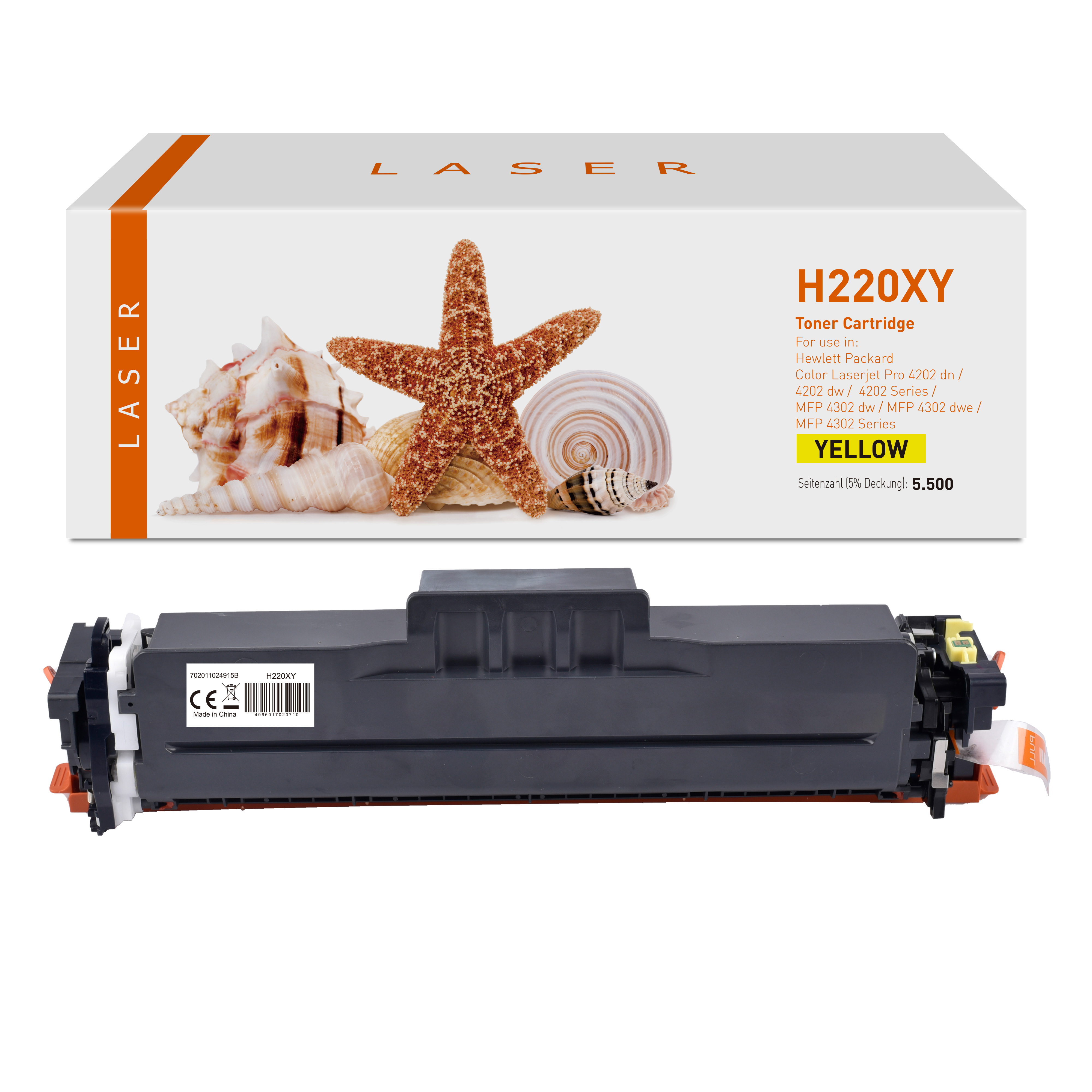 220XY alternativ Toner gelb für HP / W2202X / 5.500 Seiten 220XY alternativ Toner gelb für HP / W2202X / 5.500 Seiten