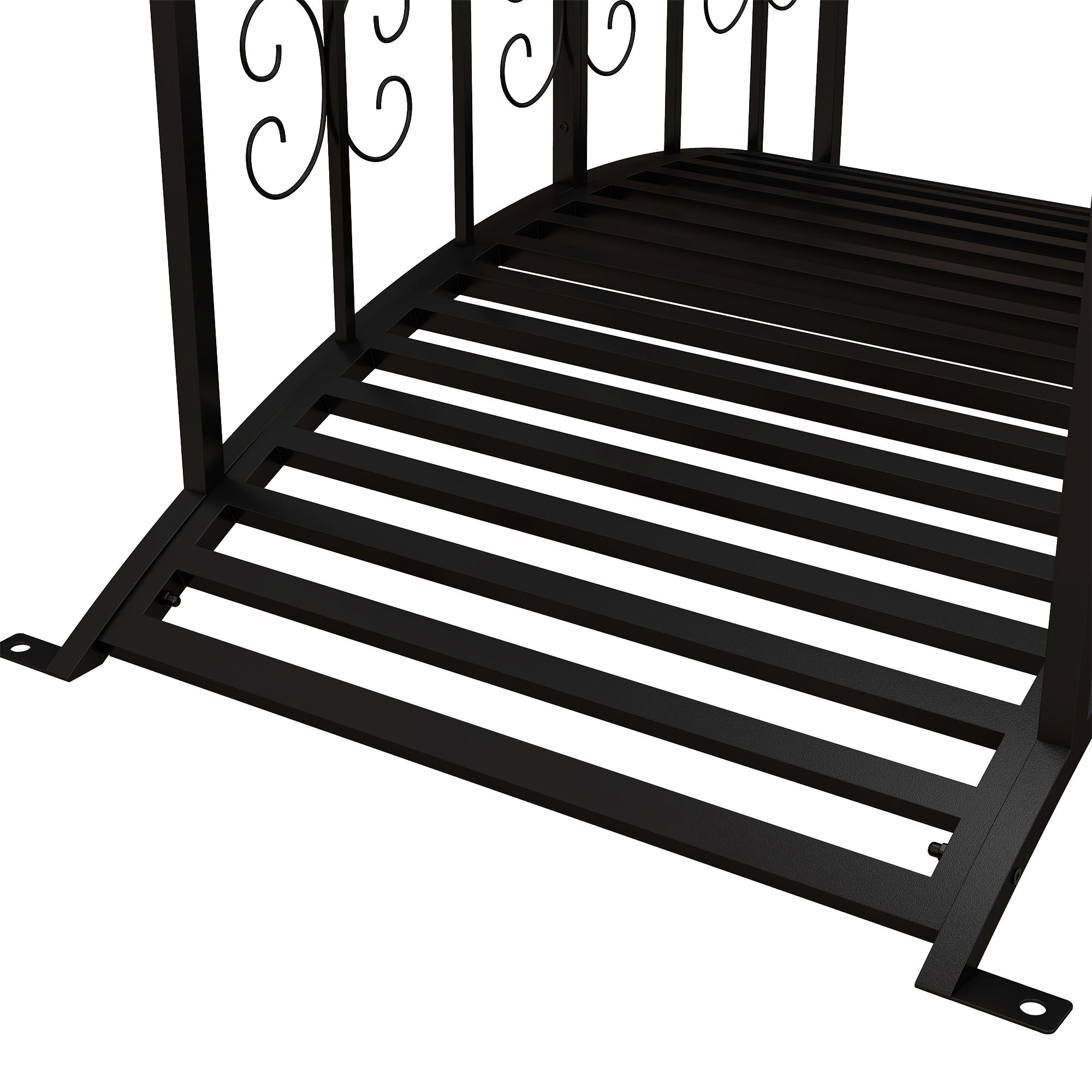 Vintage-Stil Metall-Gartenbrücke, Dekoration für Garten und Teich, 119x67x70 cm, Schwarz