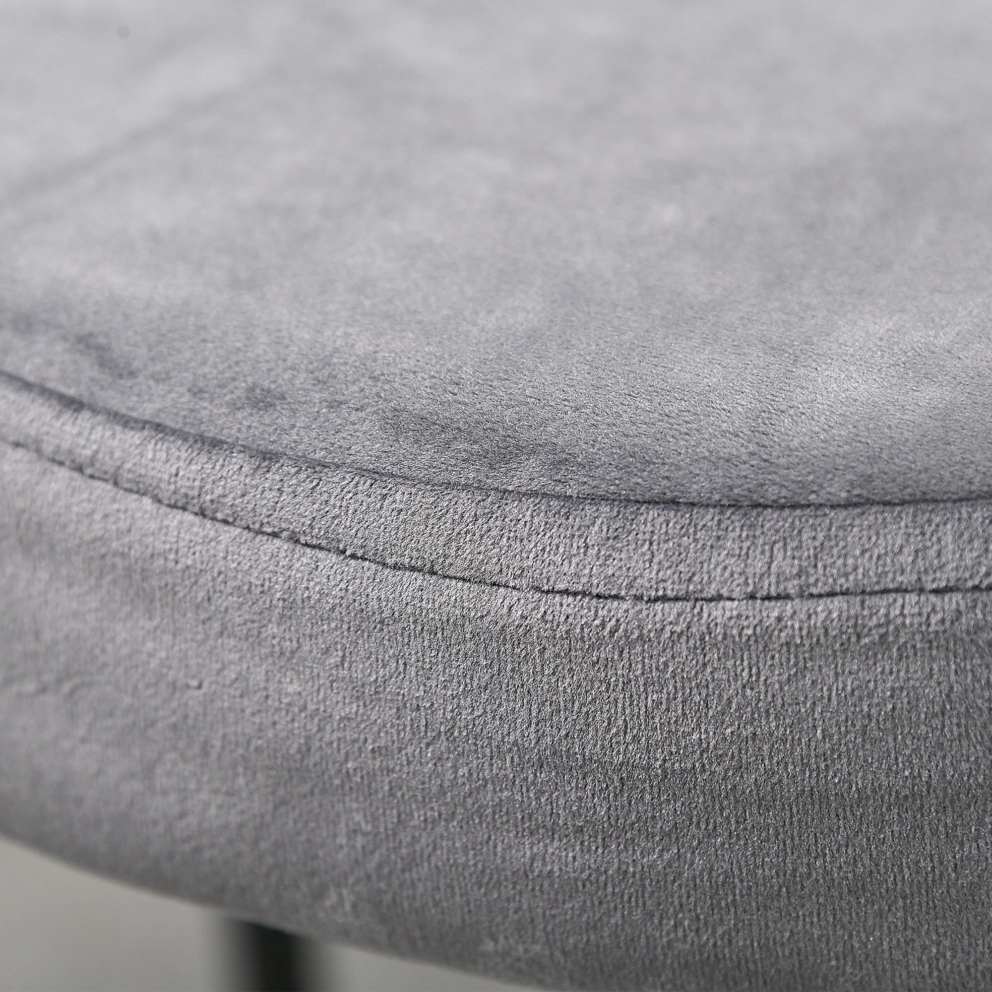 4er-Set Esszimmerhocker Stapelbar Esszimmerstühle Küchenstuhl mit gepolstertem Sitz, Samtoptik Sitzhocker Samt für Küche Esszimmer Metall Grau 41,5 x 41,5 x 46 cm